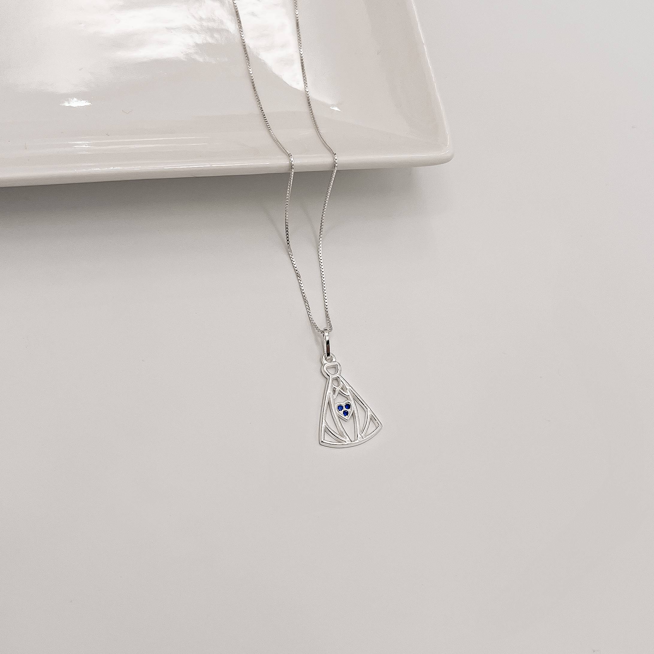 Imagem Secundária Colar pingente Nsa. Sra. Aparecida detalhe cravejado 20mm 45cm