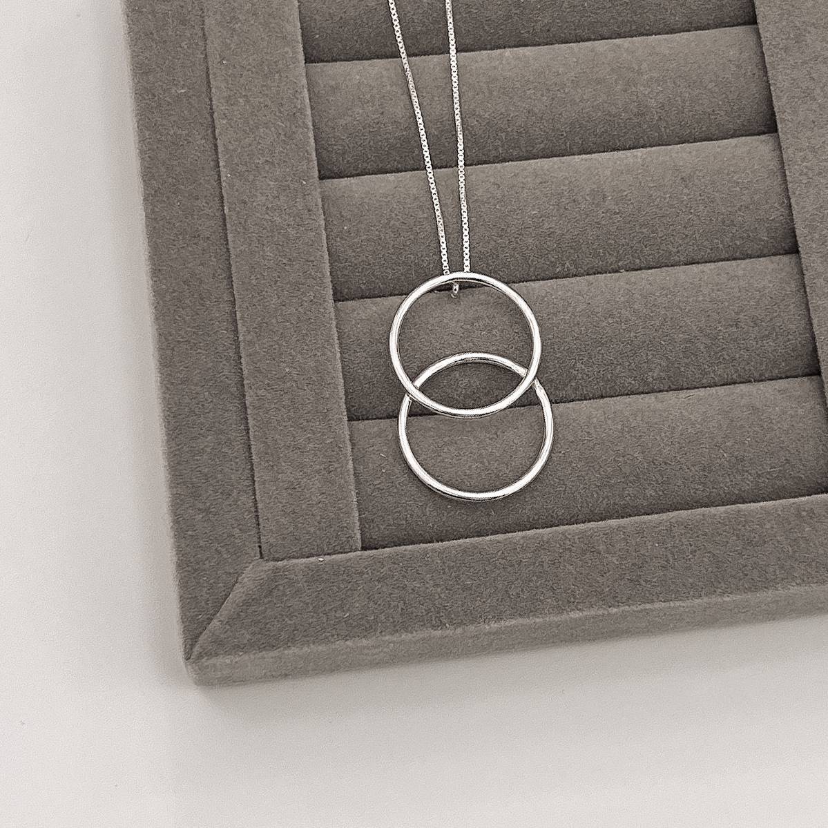 Imagem Colar 2 circulos vazados 30mm 45cm