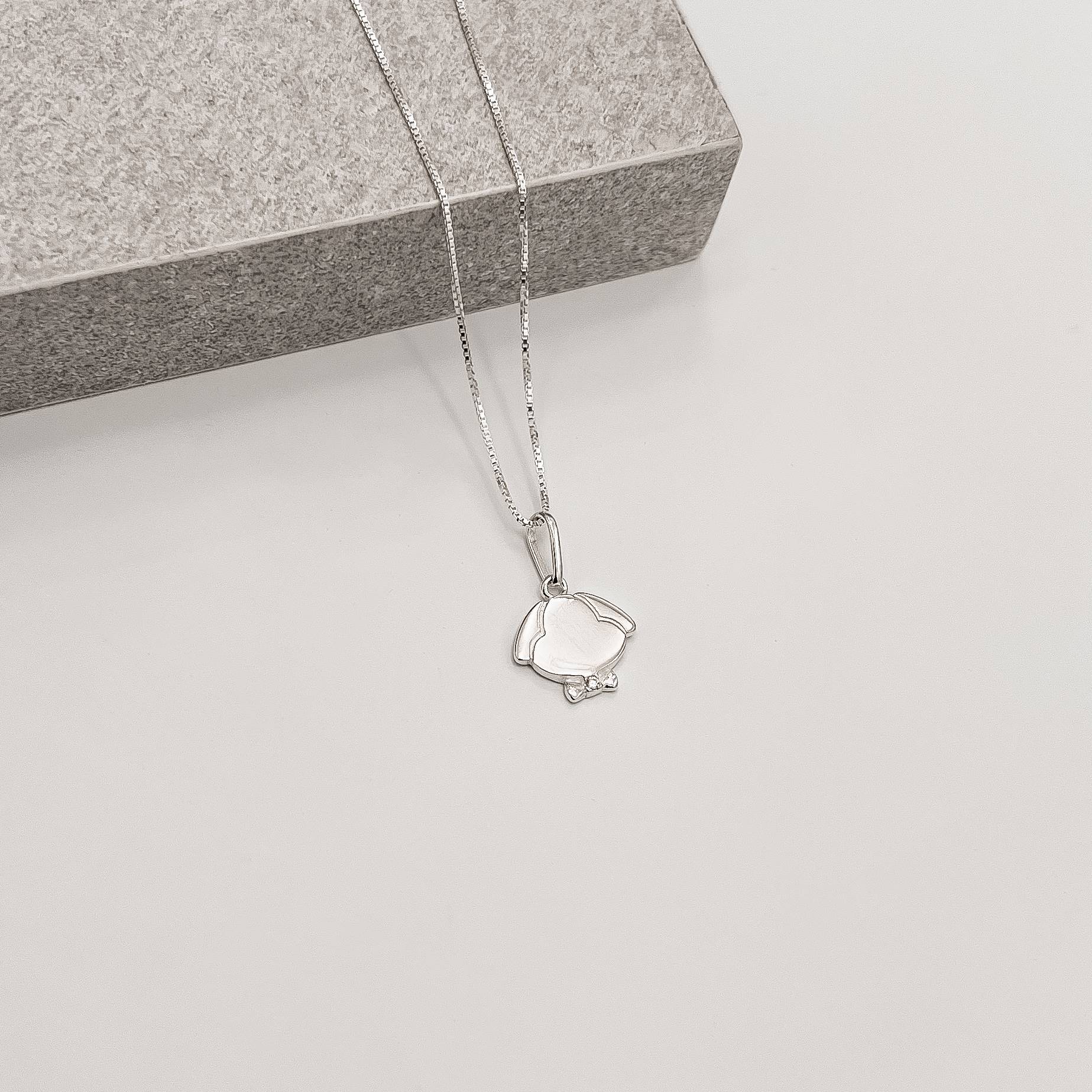 Imagem Colar pingente cachorro detalhe zircônia 12mm 45cm