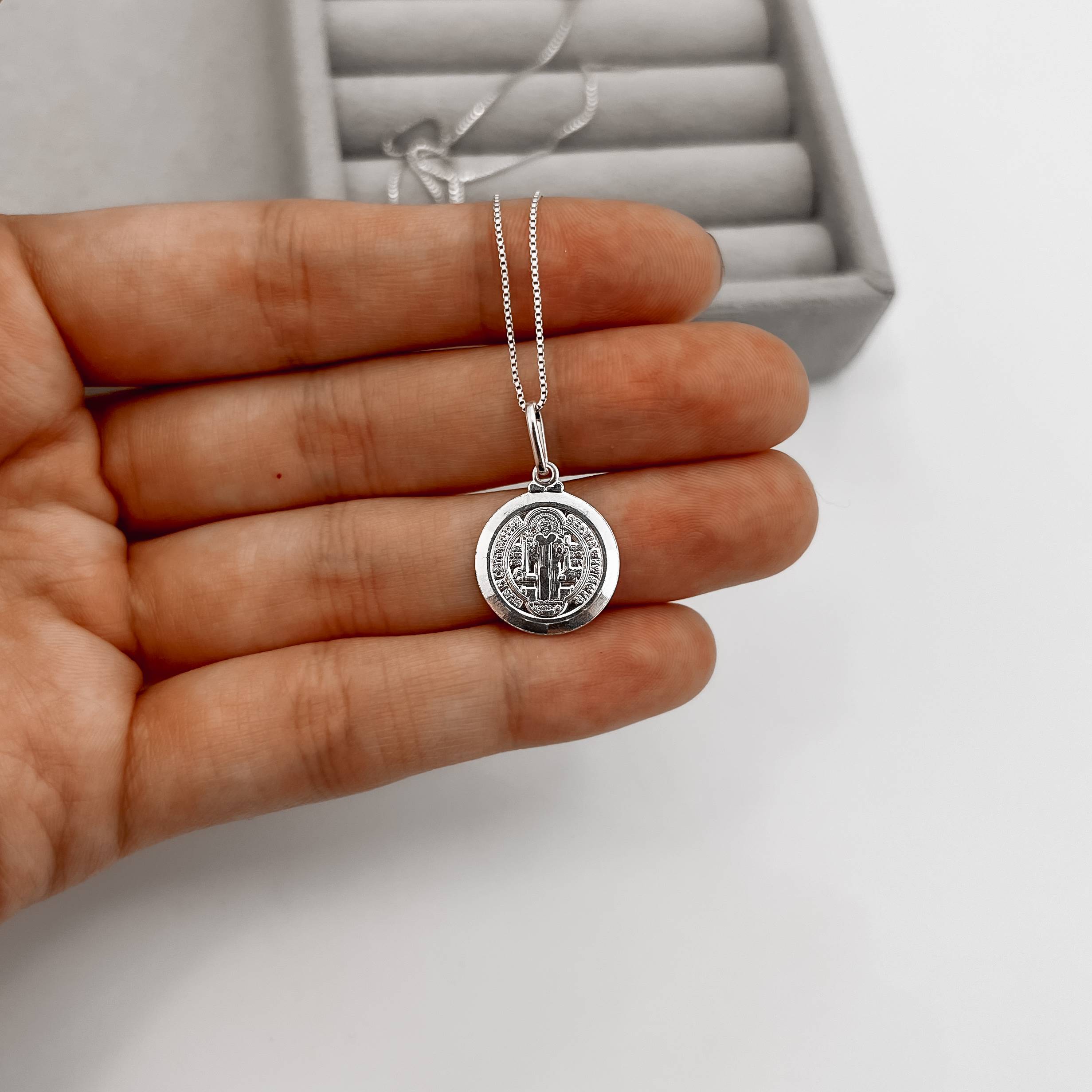 Imagem Colar pingente São Bento 15mm 45cm