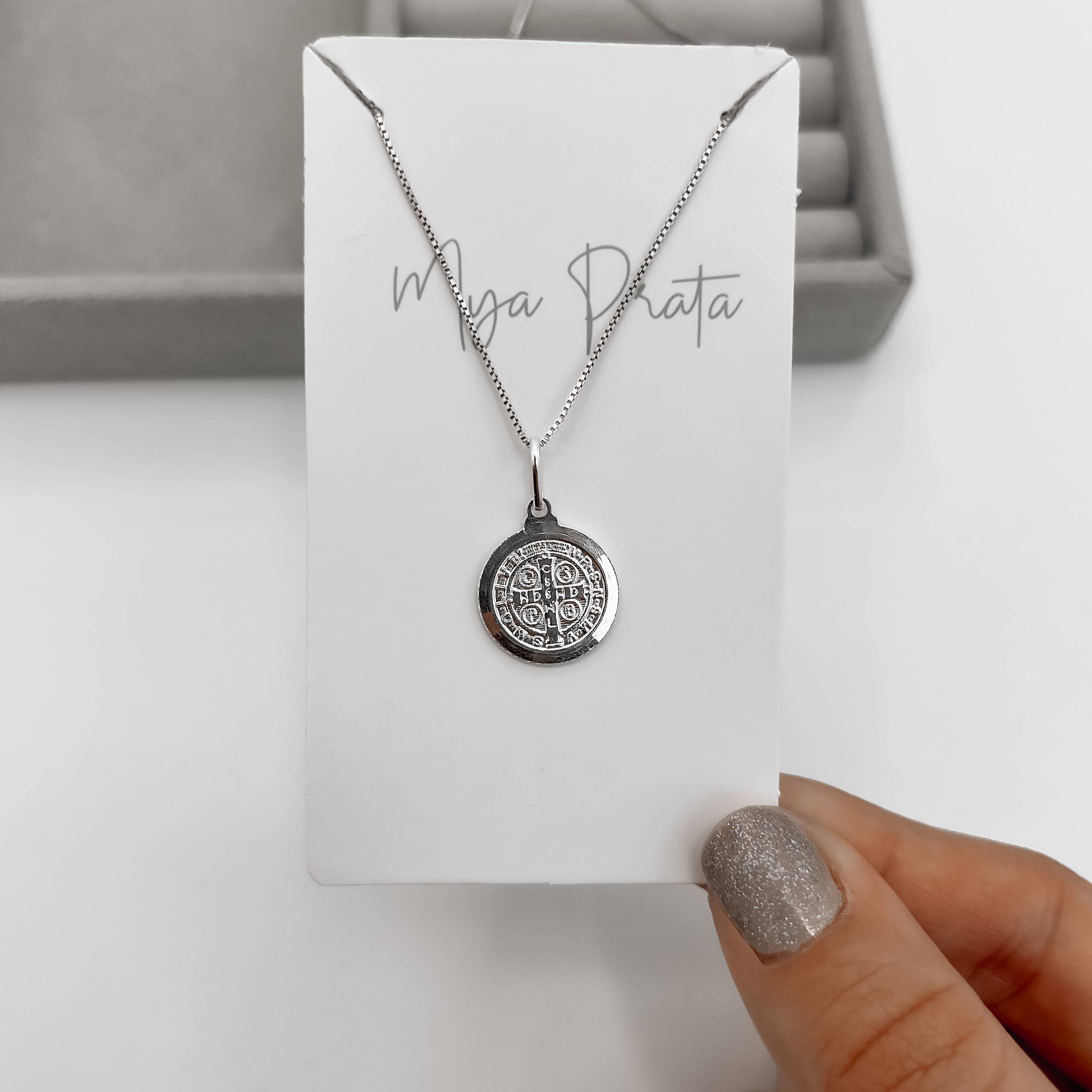 Imagem Secundária Colar pingente São Bento 15mm 45cm