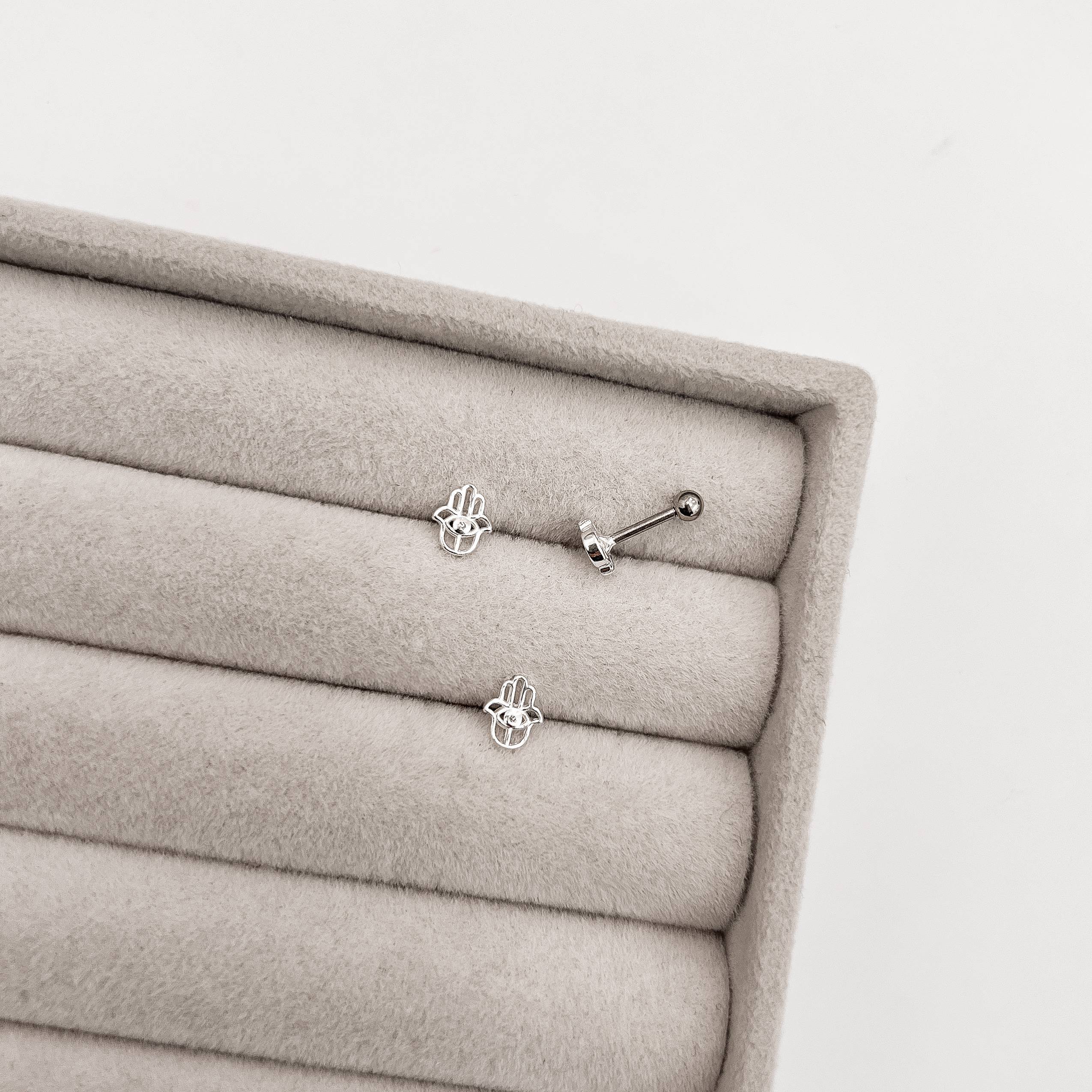 Piercing haste mão com zircônia 7mm