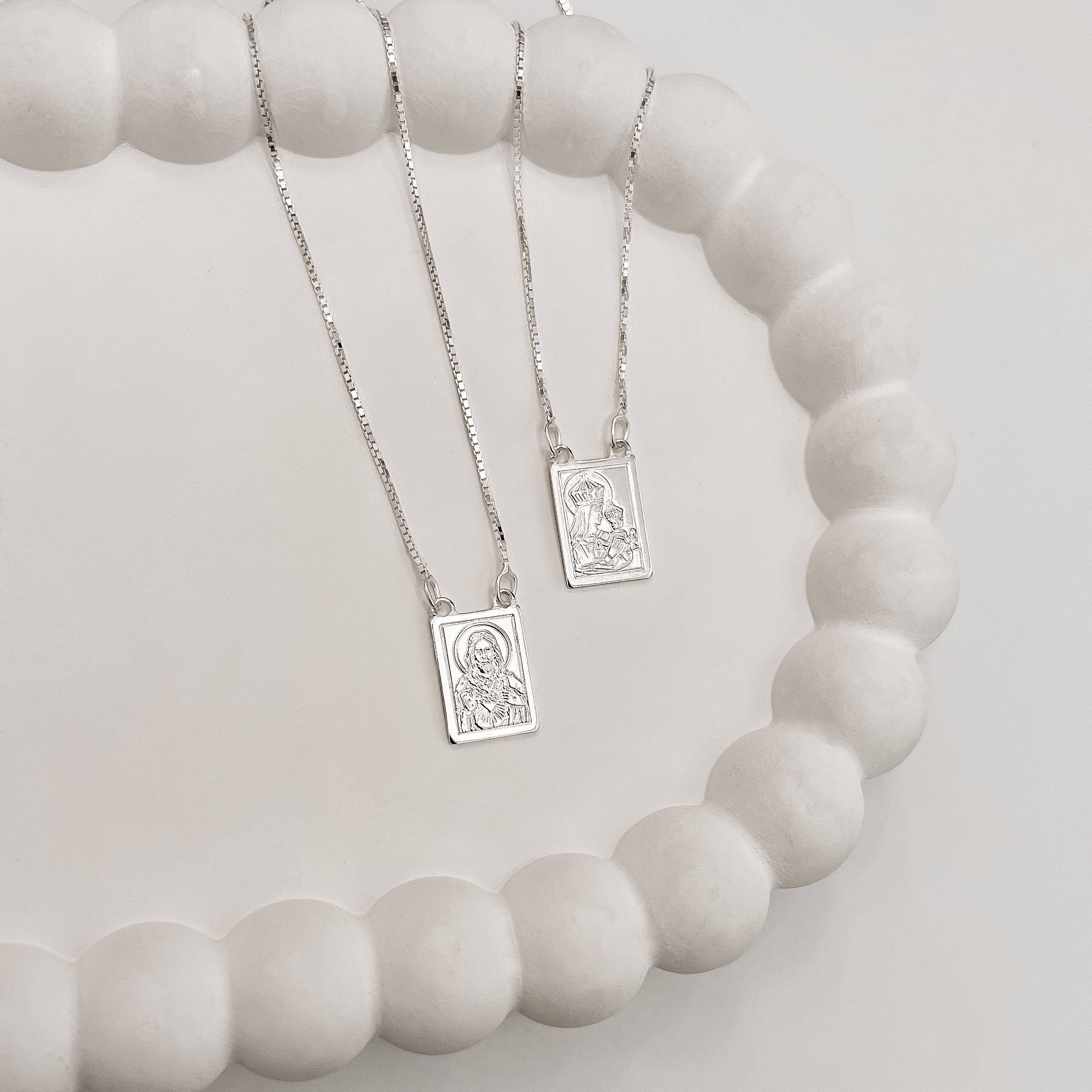 Escapulário medalhas tradicional verso Salmos v15 60cm