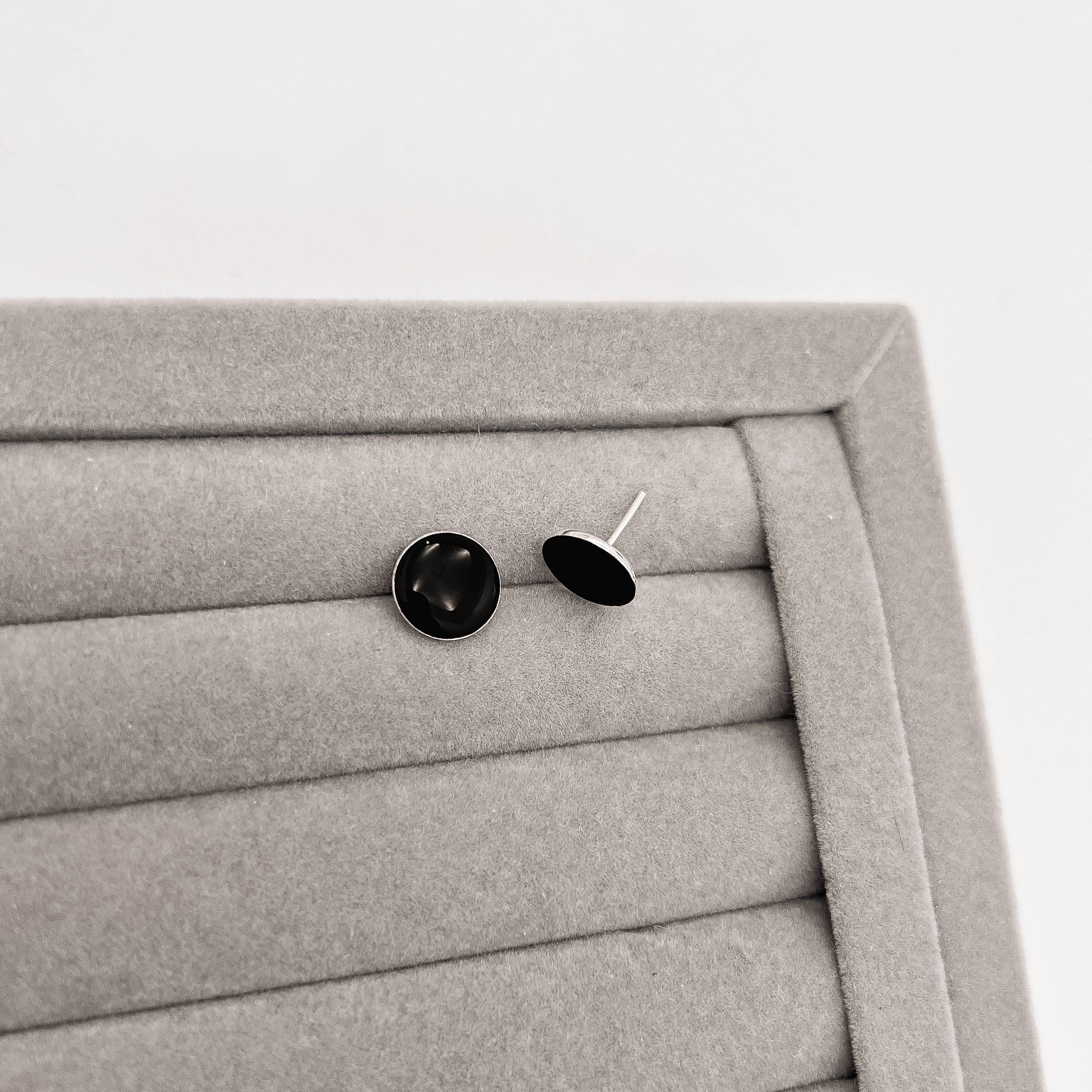 Imagem Brinco círculo ônix 10mm resina