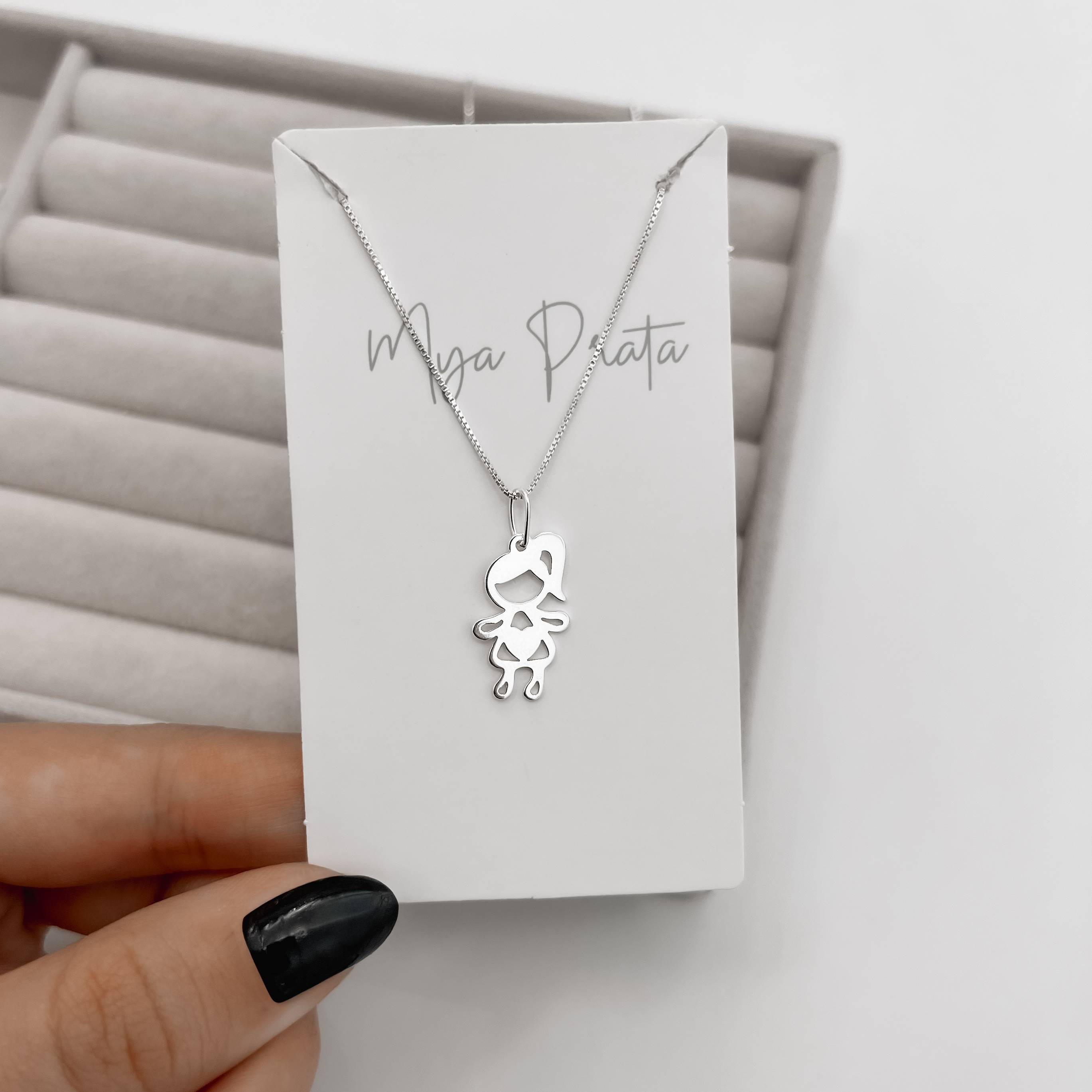 Imagem Colar pingente menina 19mm 45cm