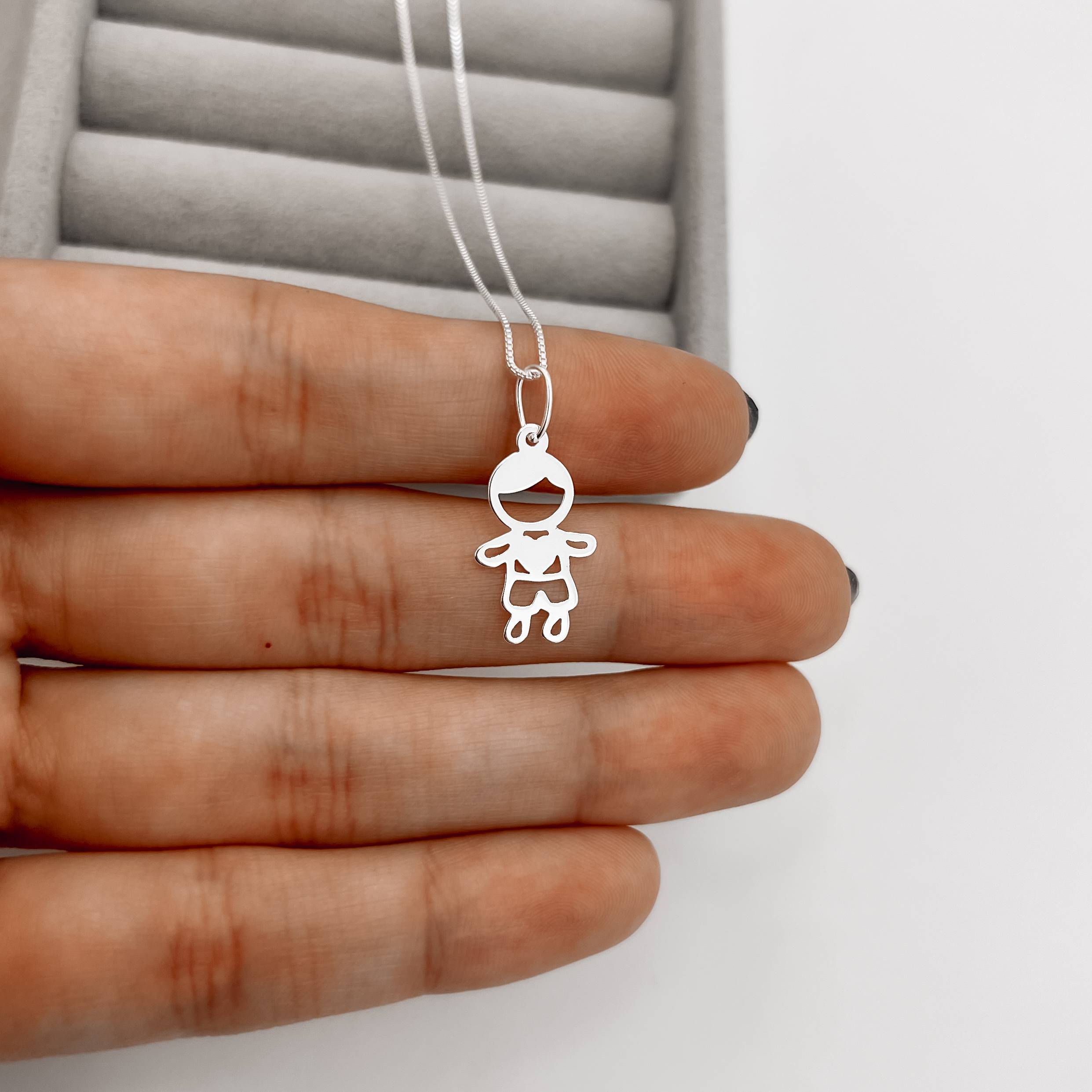 Imagem Colar pingente menino 17mm 45cm