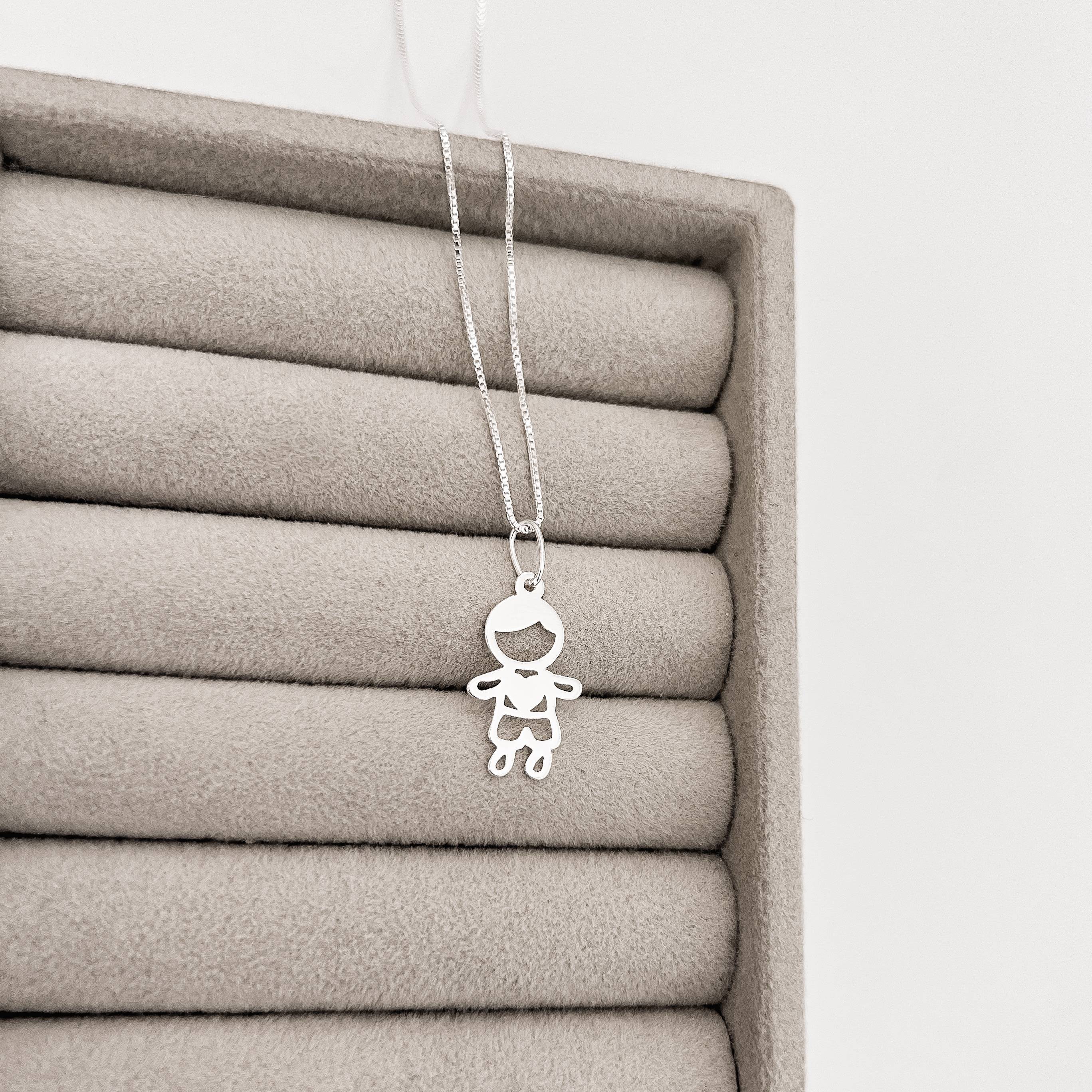 Imagem Secundária Colar pingente menino 17mm 45cm