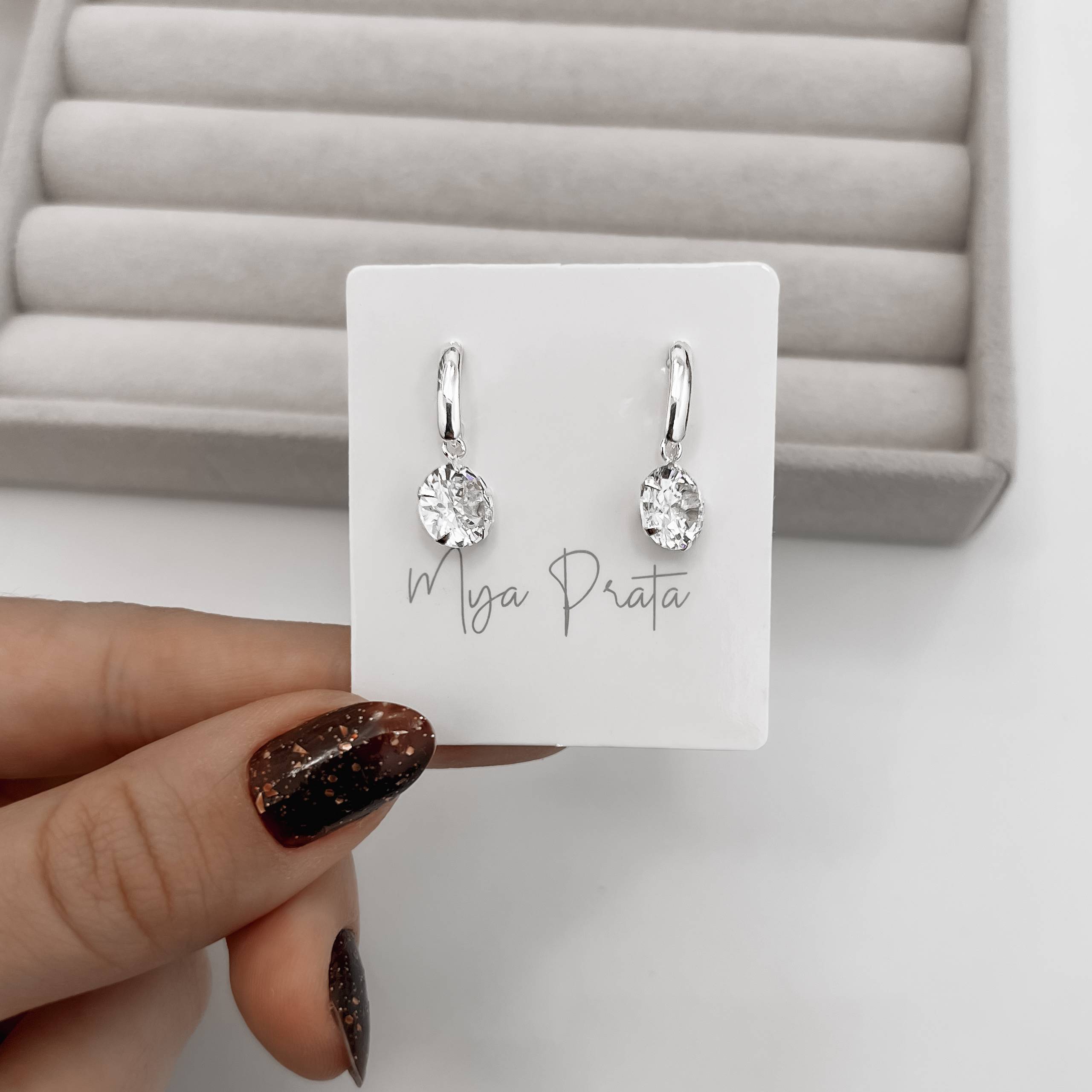 Imagem Secundária Brinco base com zircônia cristal 8mm