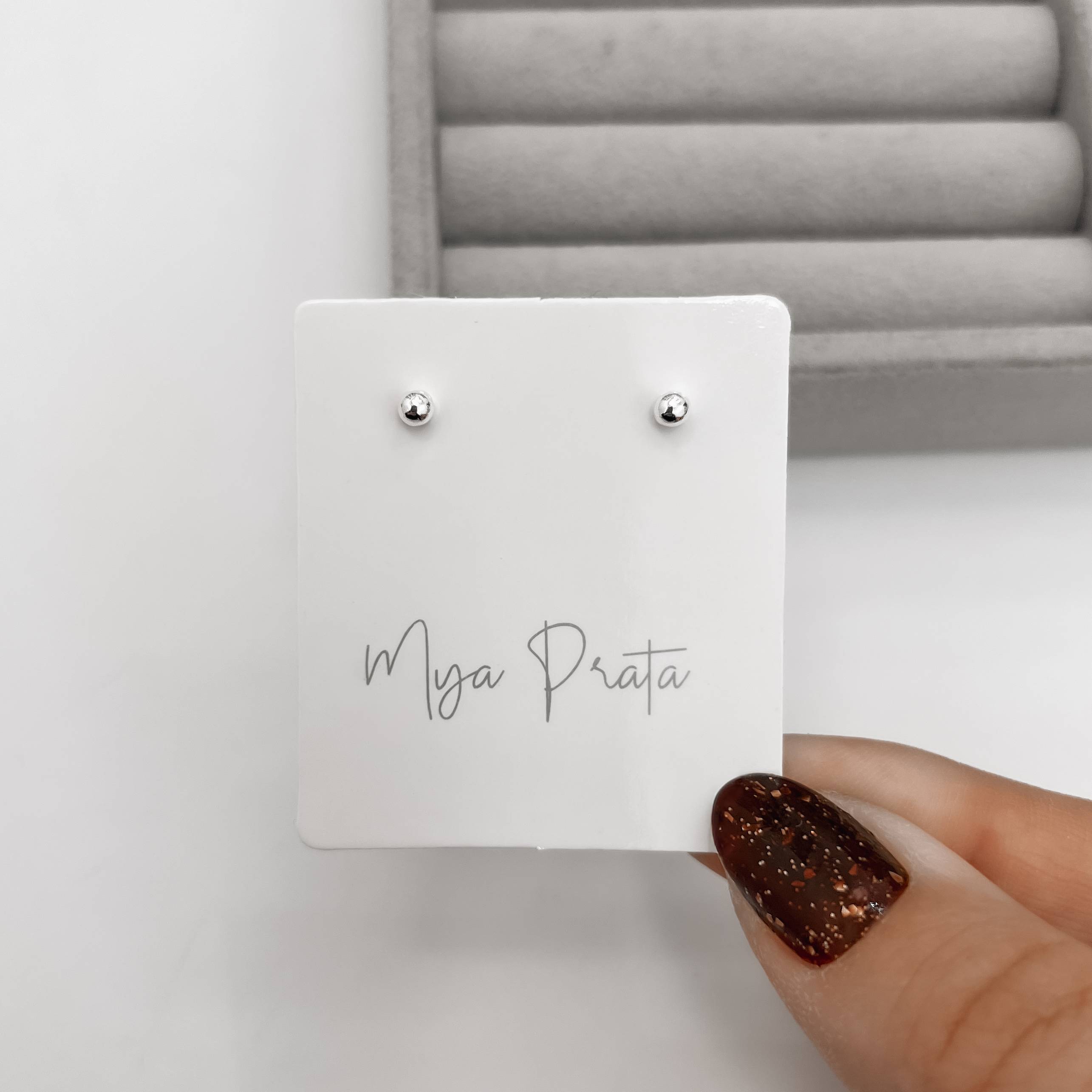 Imagem Brinco infantil bola 3mm tarraxa baby