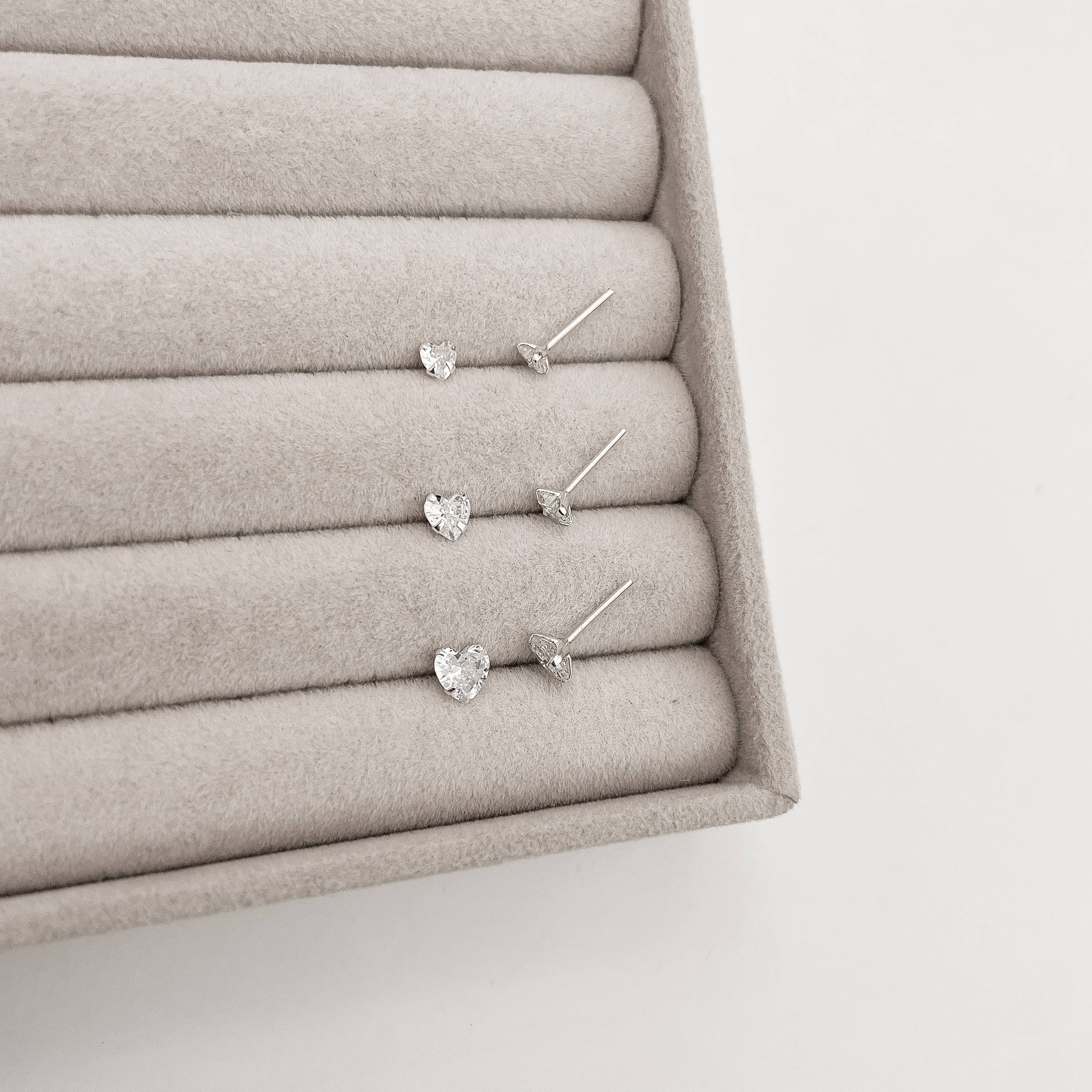 Trio zircônias coração 4, 5 e 6mm