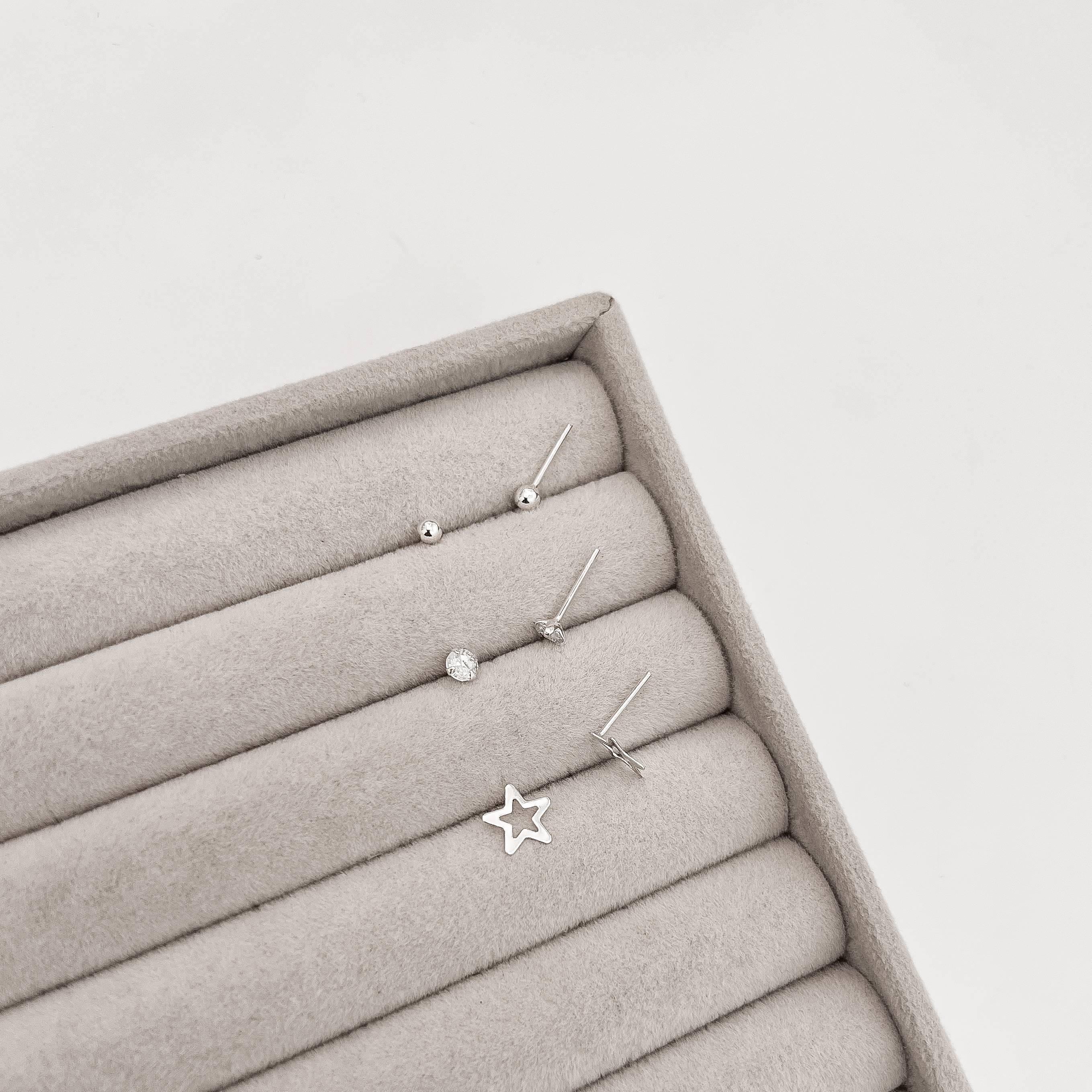 Trio bola, zircônia e estrela vazada