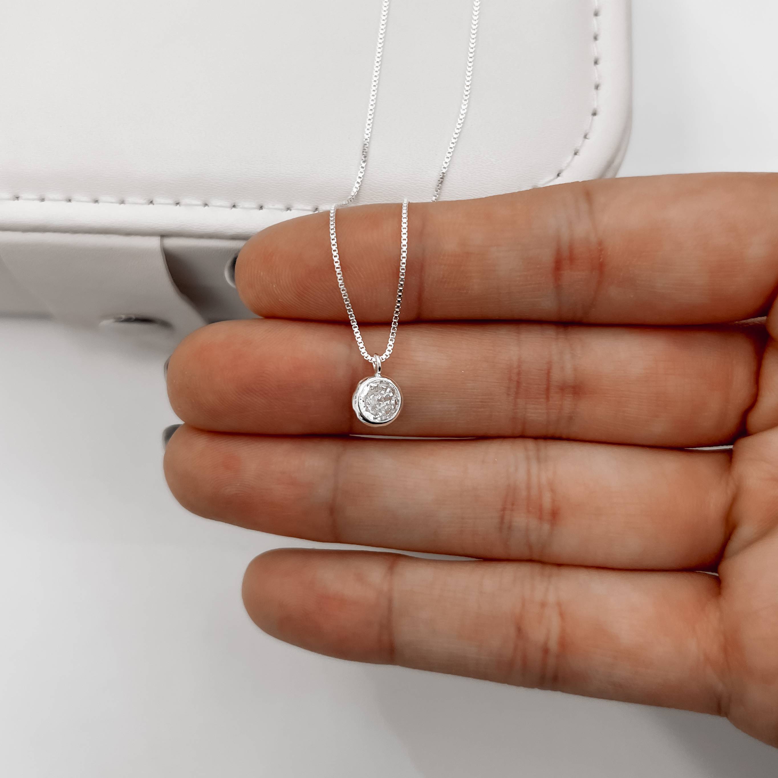 Imagem Secundária Colar zircônia redonda cristal embutida 6mm 40cm