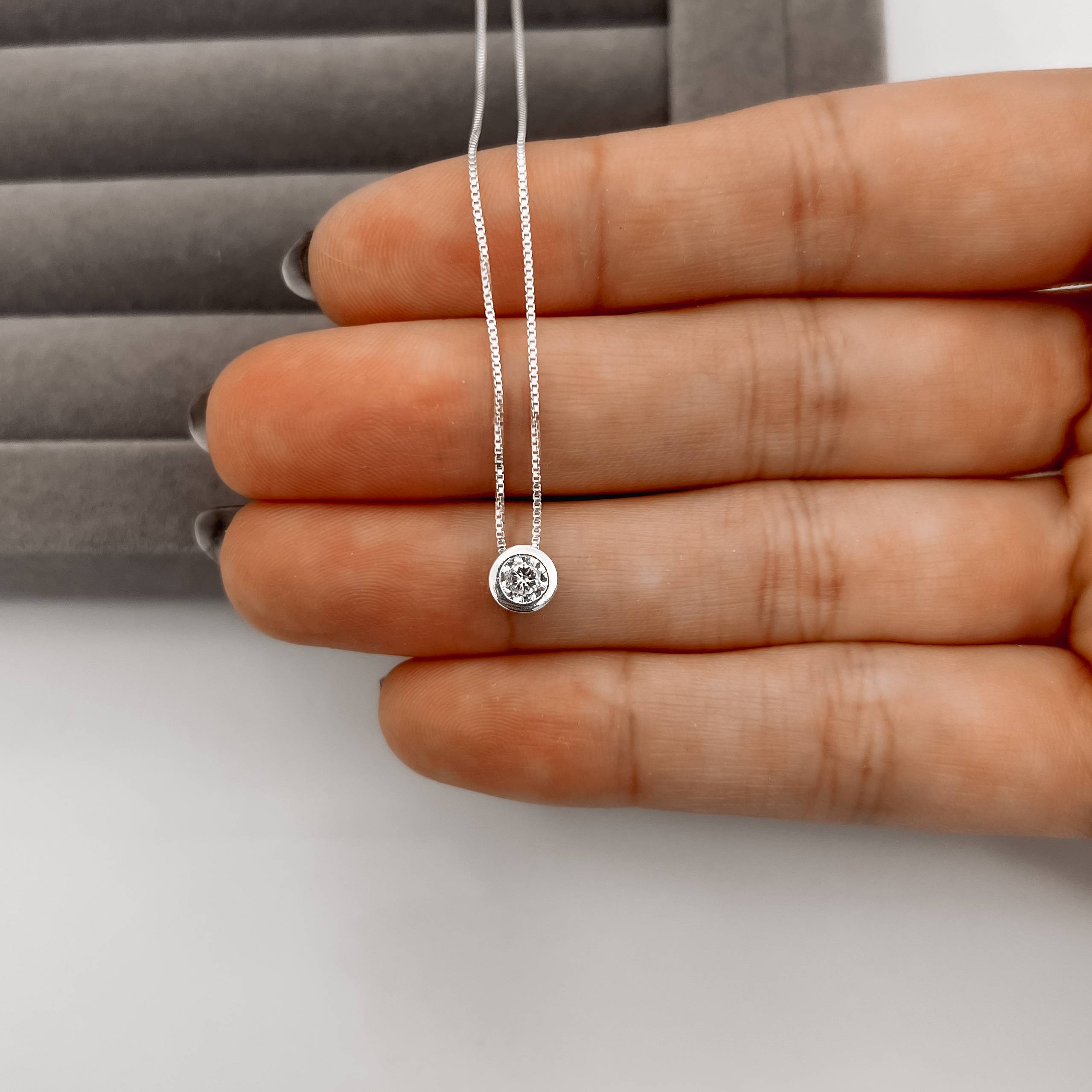 Imagem Secundária Colar zircônia cristal embutida 4mm 40cm