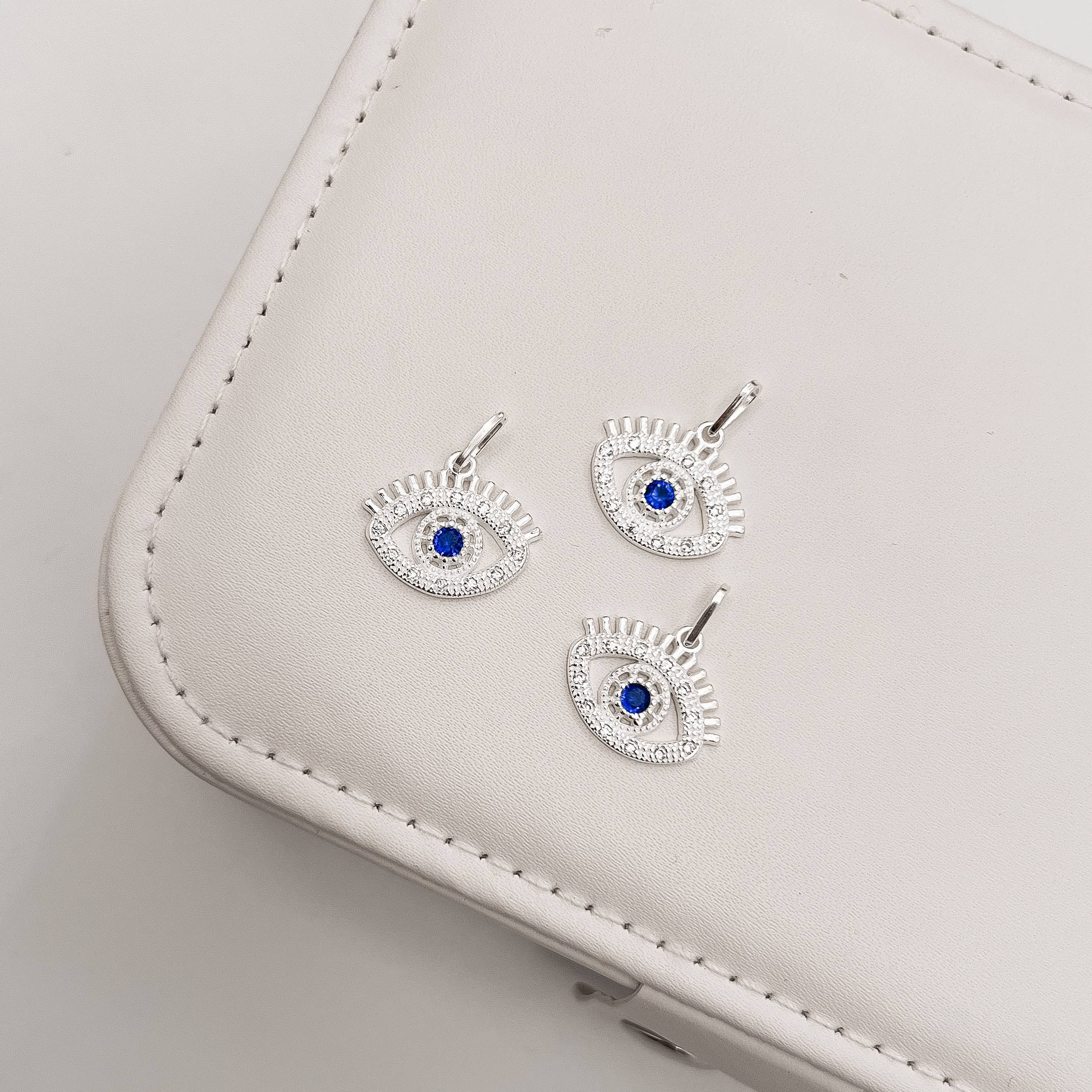 Pingente olho cravejado 17mm