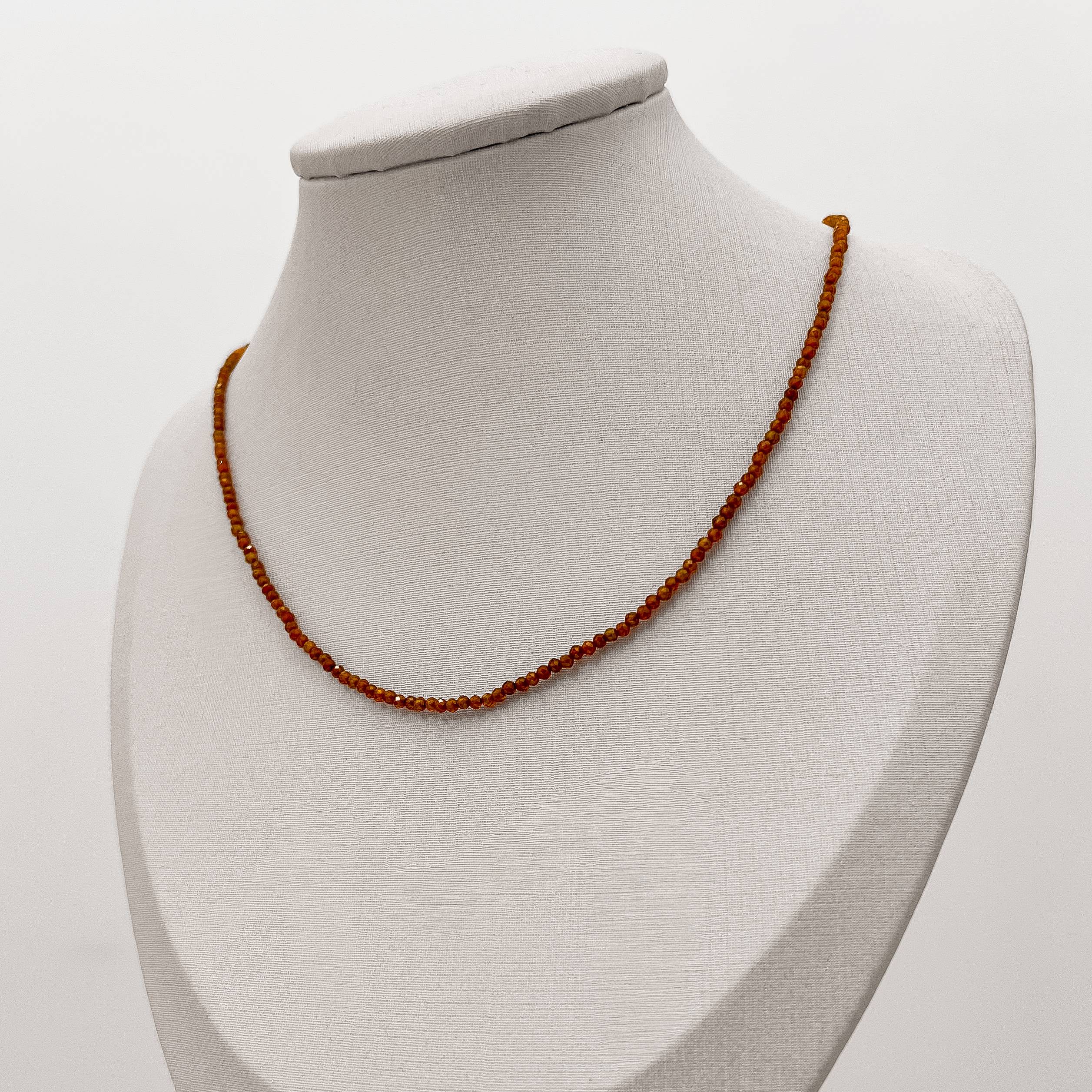 Imagem Secundária Choker zircônia redonda facetada laranja 2mm