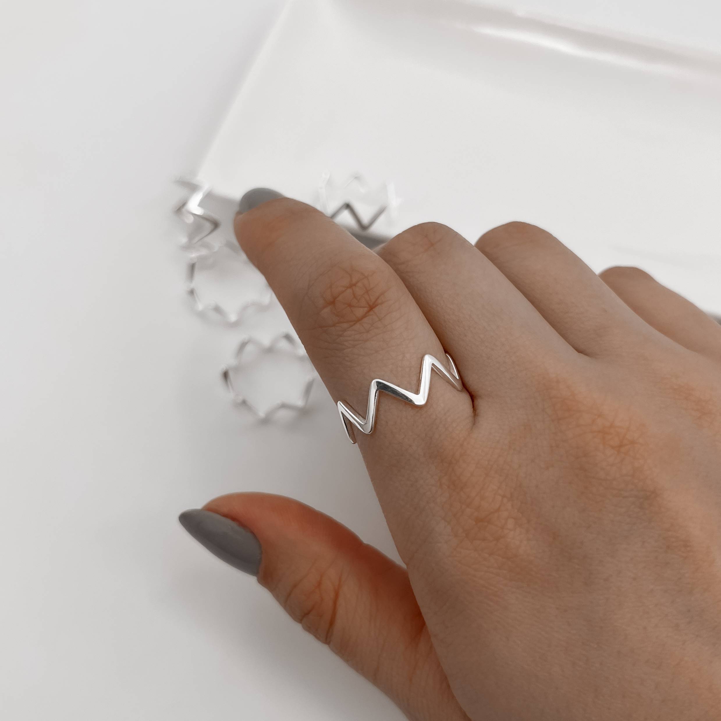 Imagem Secundária Anel zigzag liso