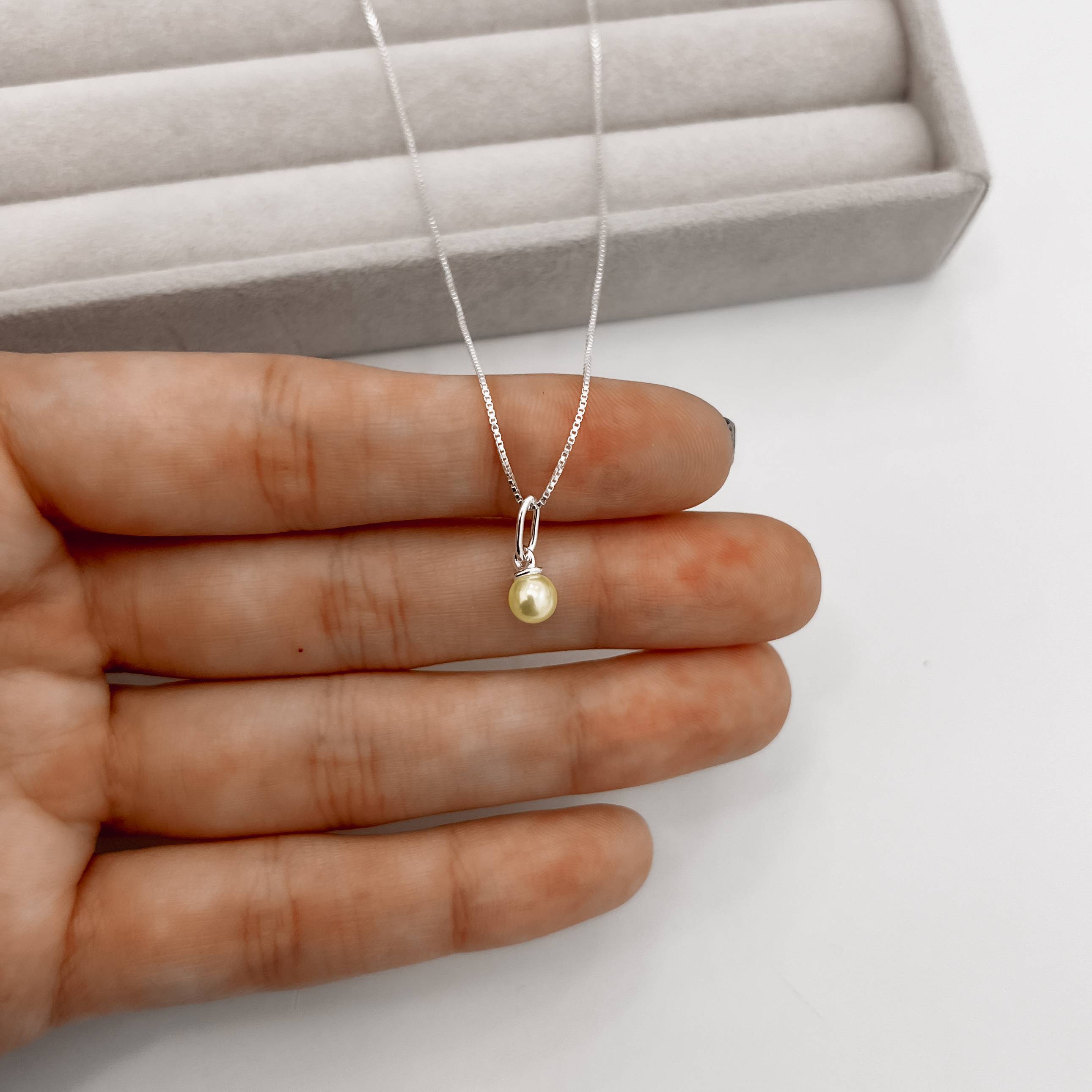 Imagem Secundária Colar pingente pérola 5mm 40cm