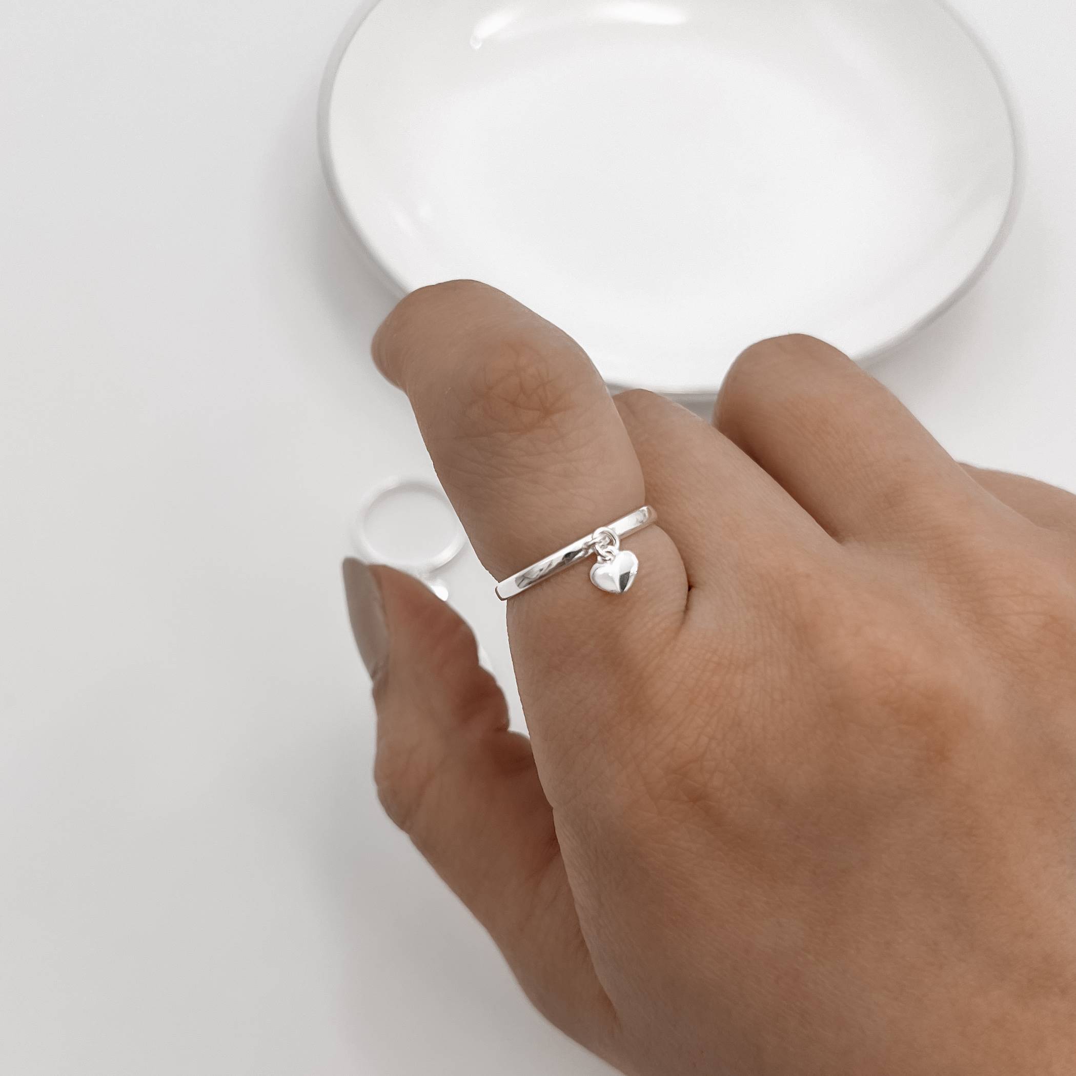 Imagem Anel pingente coração 5mm