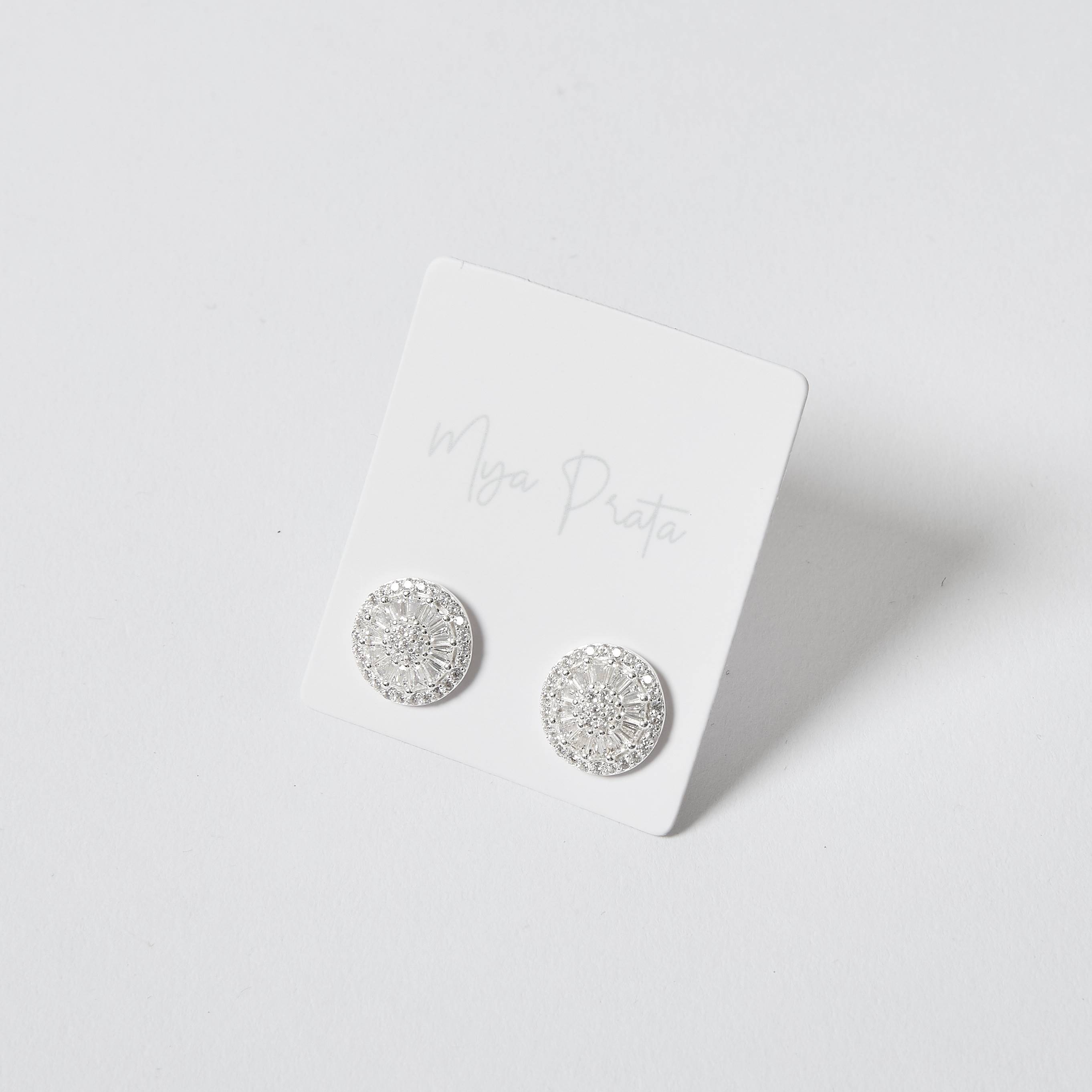 Imagem Secundária Brinco botão cravejado 13mm