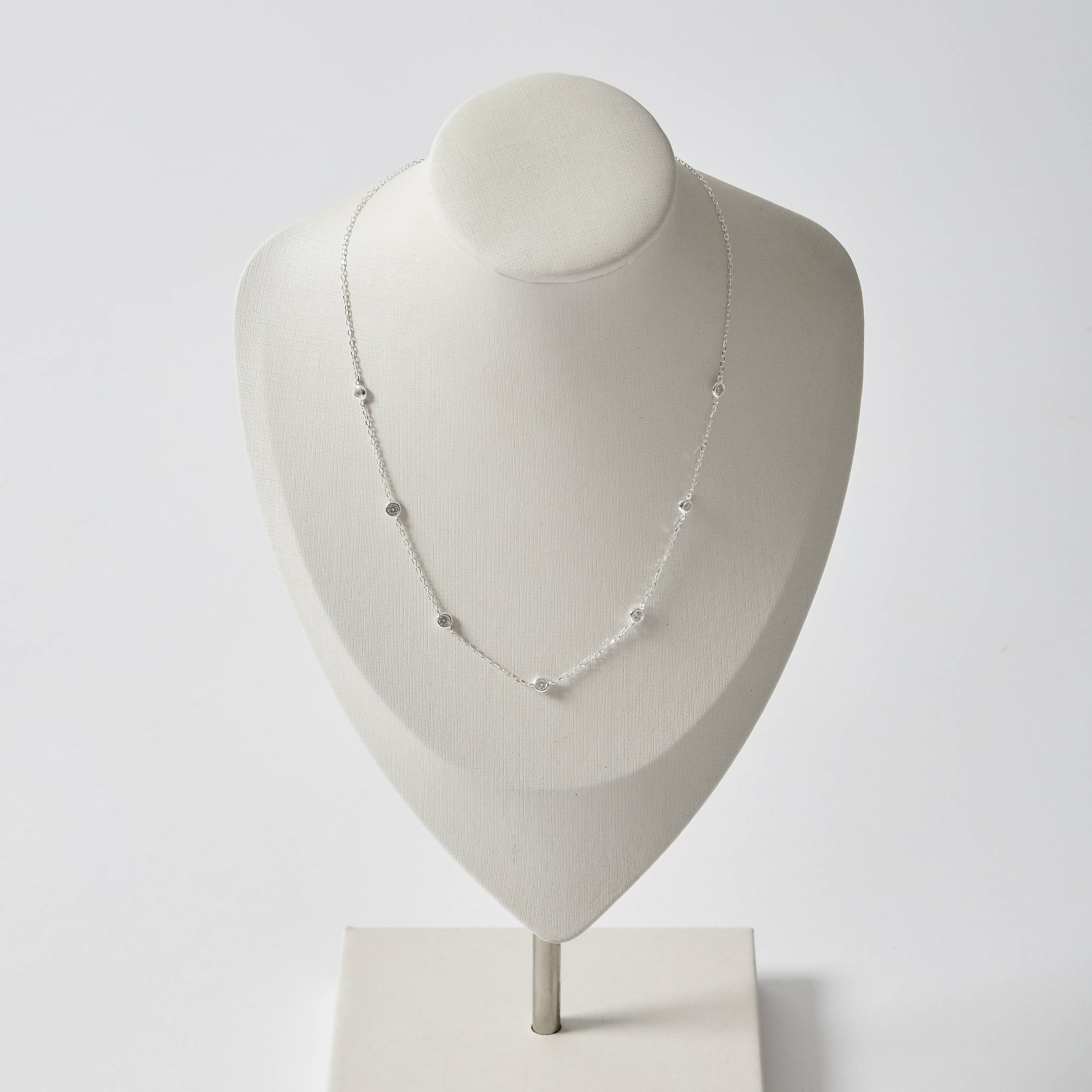 Imagem Secundária Colar entremeios zircônias 4mm 40+5cm