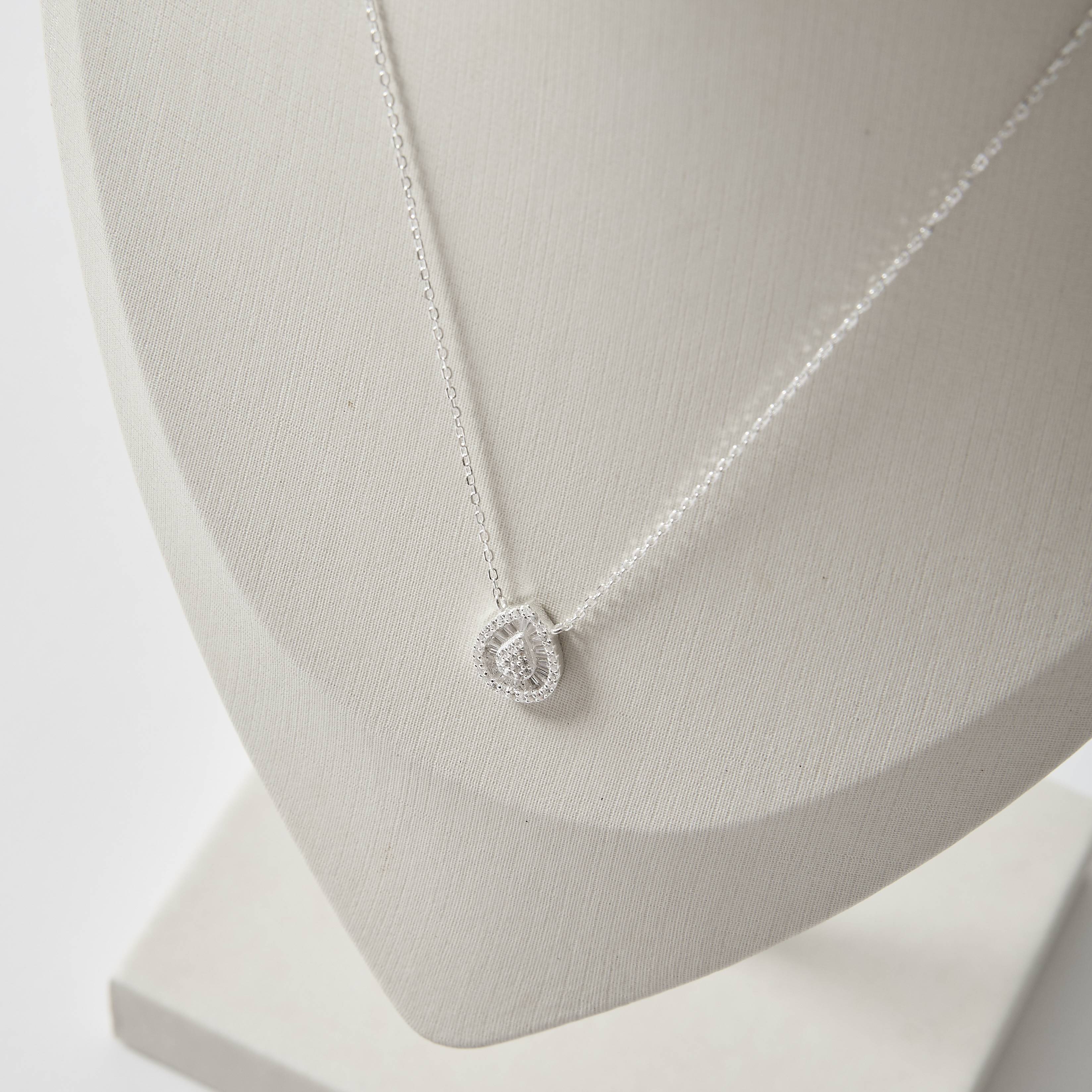 Imagem Colar gota toda cravejada 13mm corrente cadeado 40+5cm