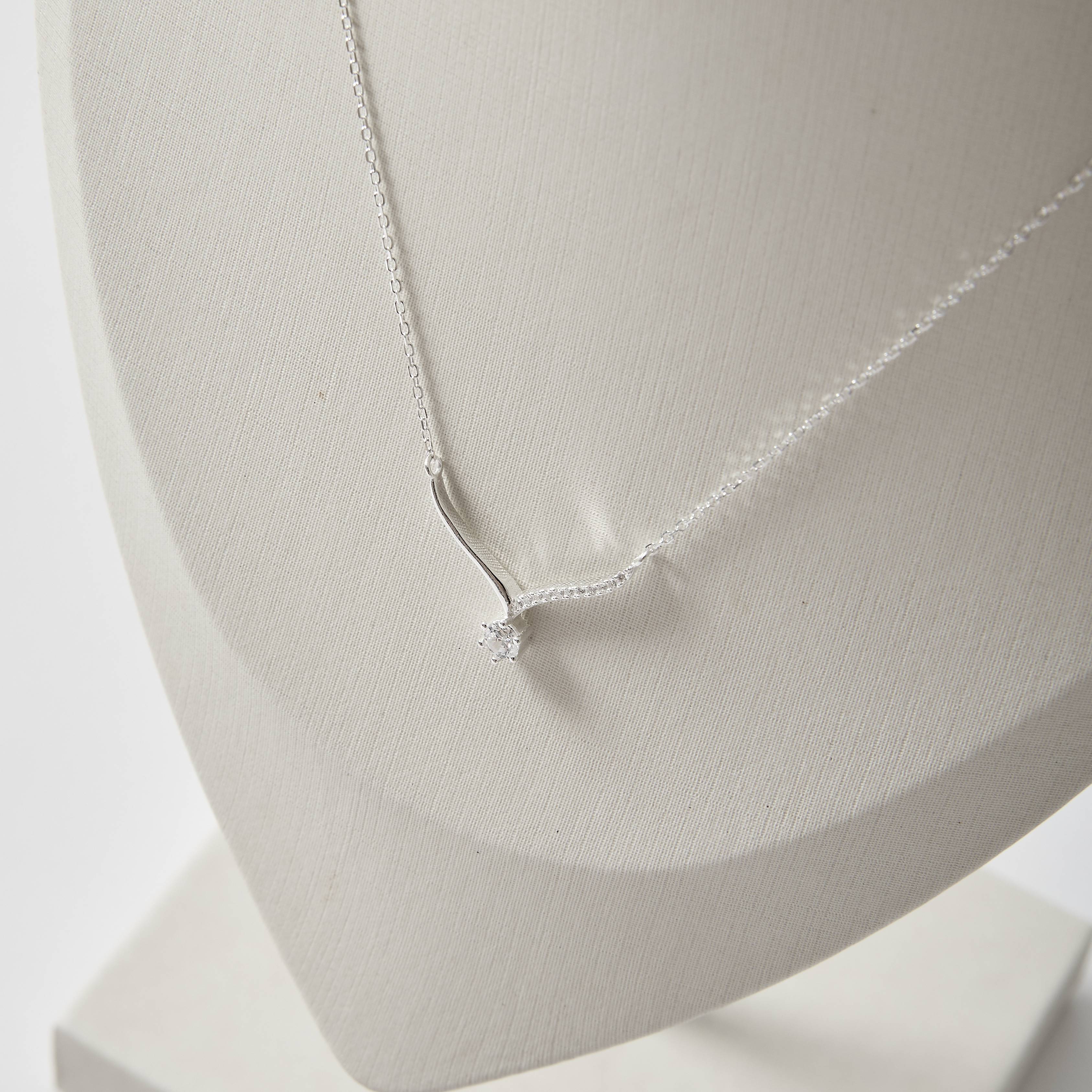 Imagem Colar entremeio bastão com zircônias 23mm 45+5cm