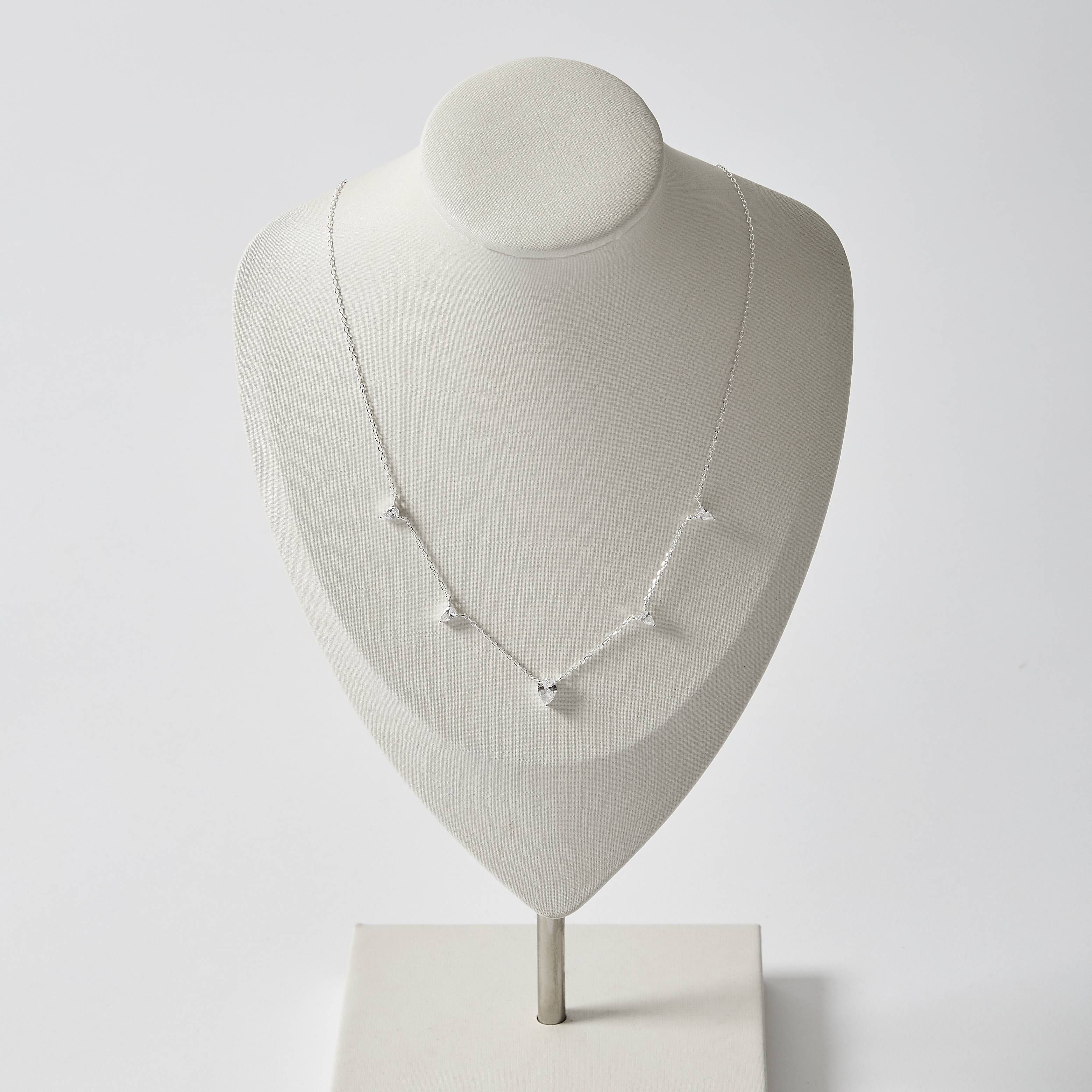 Imagem Secundária Colar entremeios zircônias gota 5 e 7mm 40+5cm