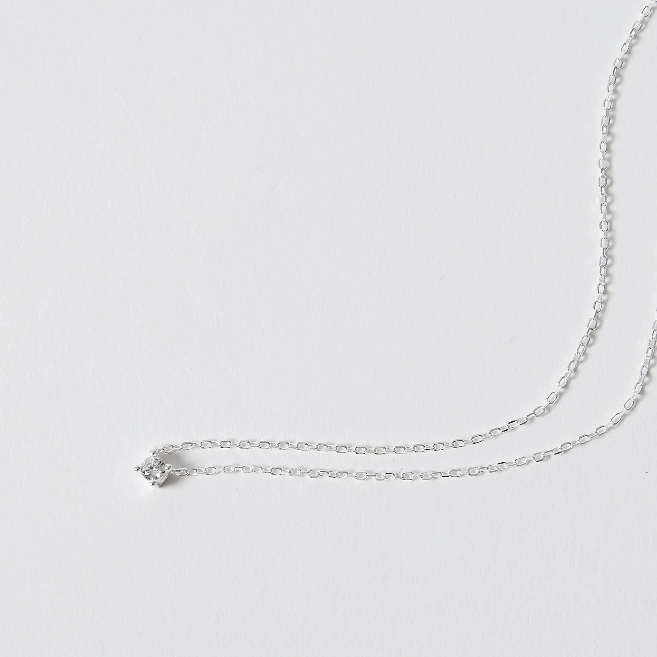 Imagem Colar zircônia 3mm corrente cadeado 45+5cm