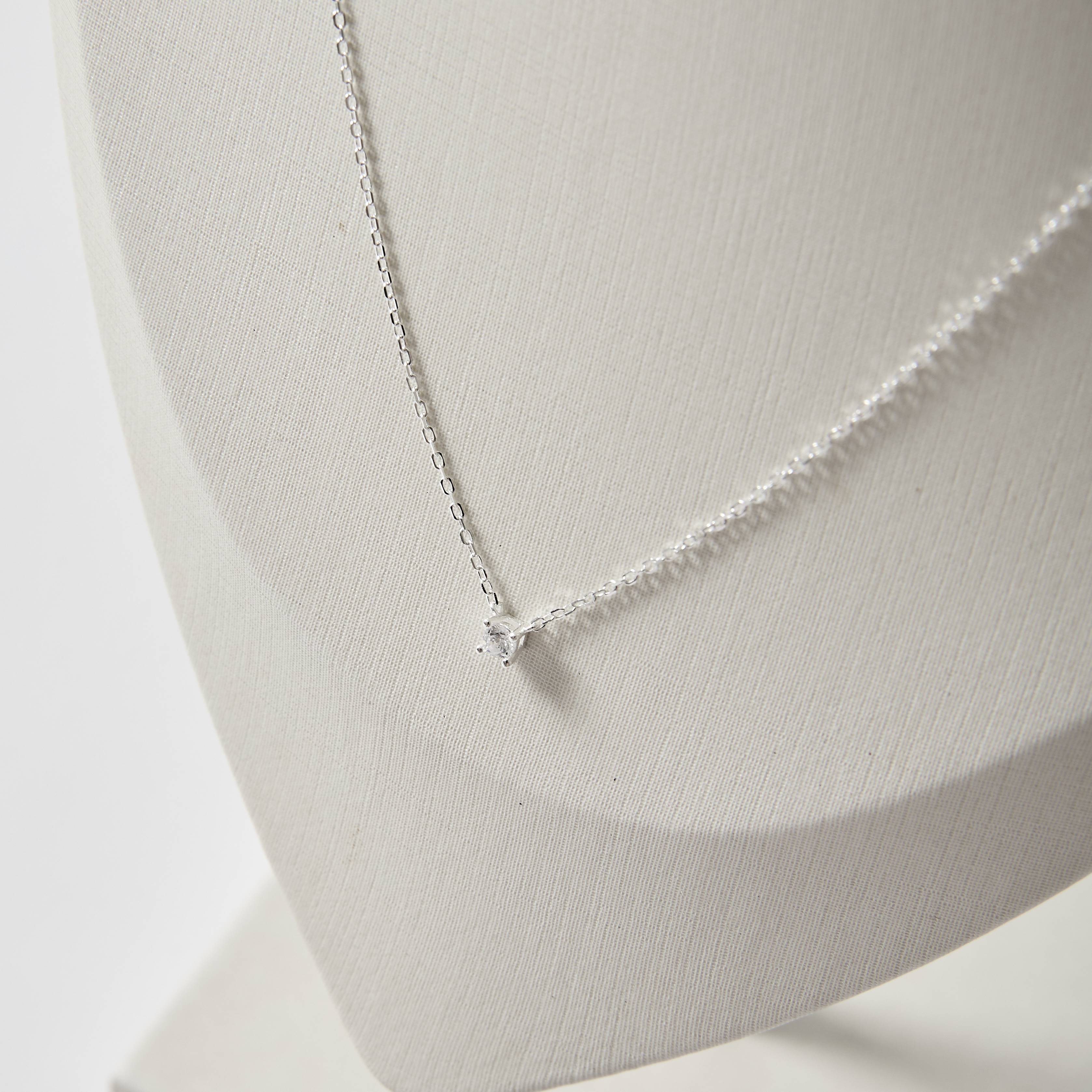 Imagem Secundária Colar zircônia 3mm corrente cadeado 45+5cm