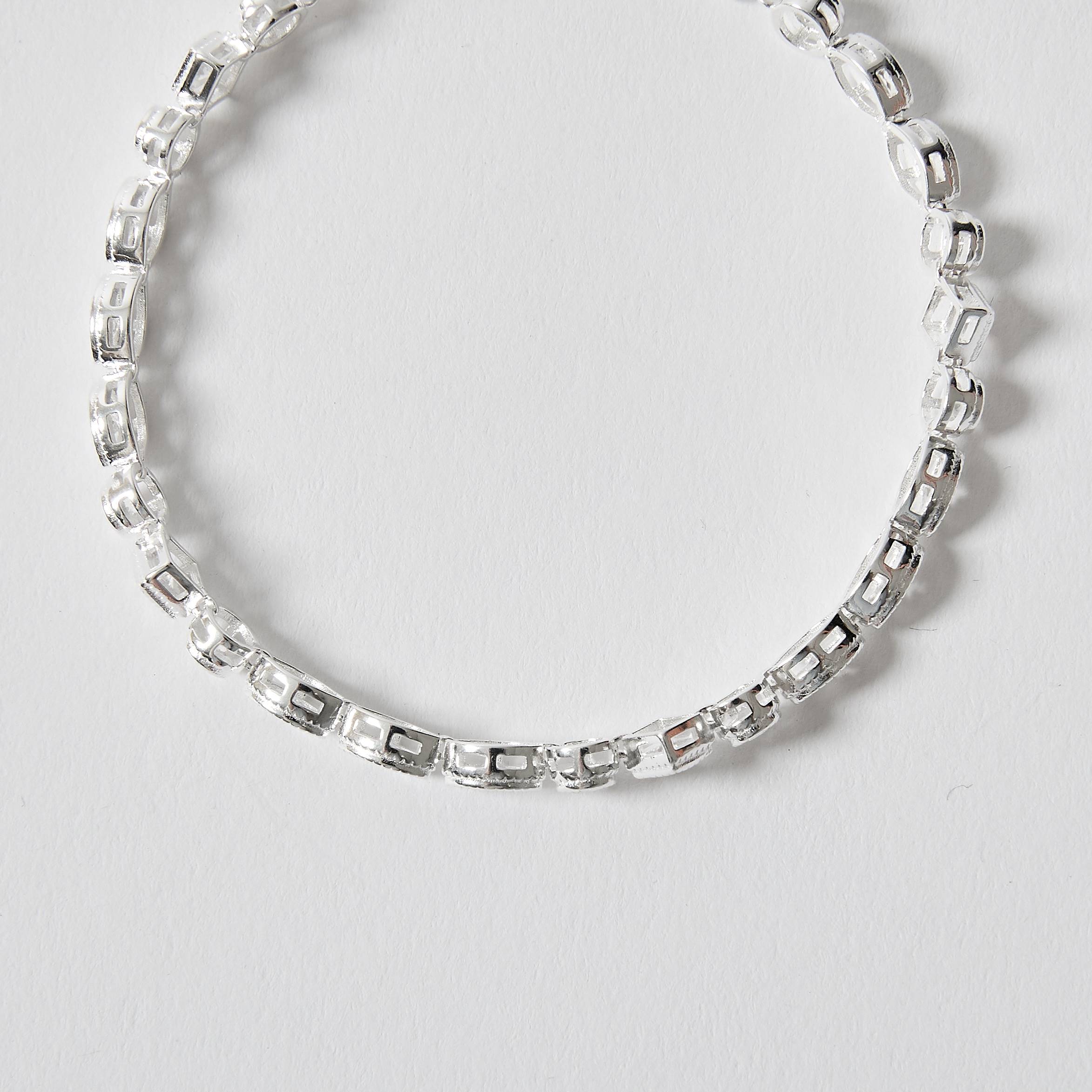 Pulseira entremeios zircônias redonda, losango e navete 6mm 16+5cm