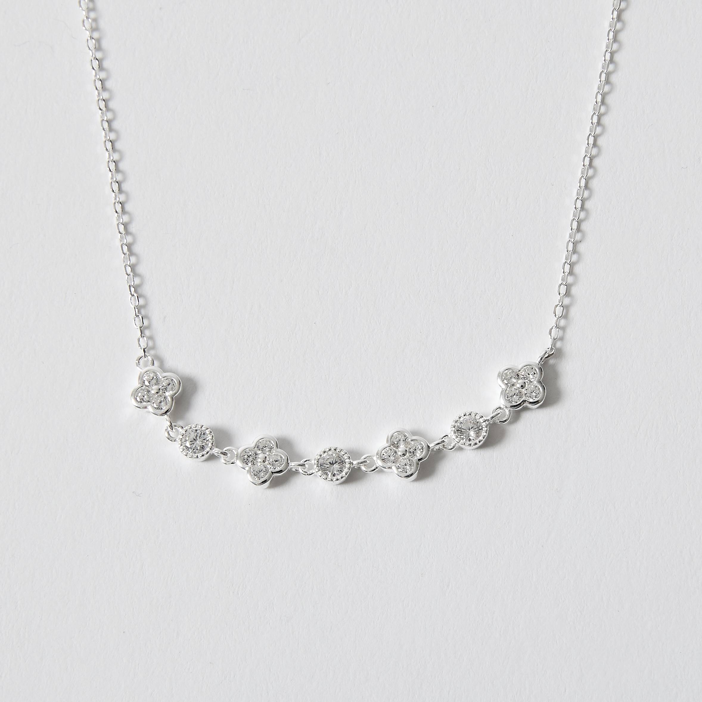 Imagem Pulseira entremeio trevos com zircônias 6mm 16+5cm