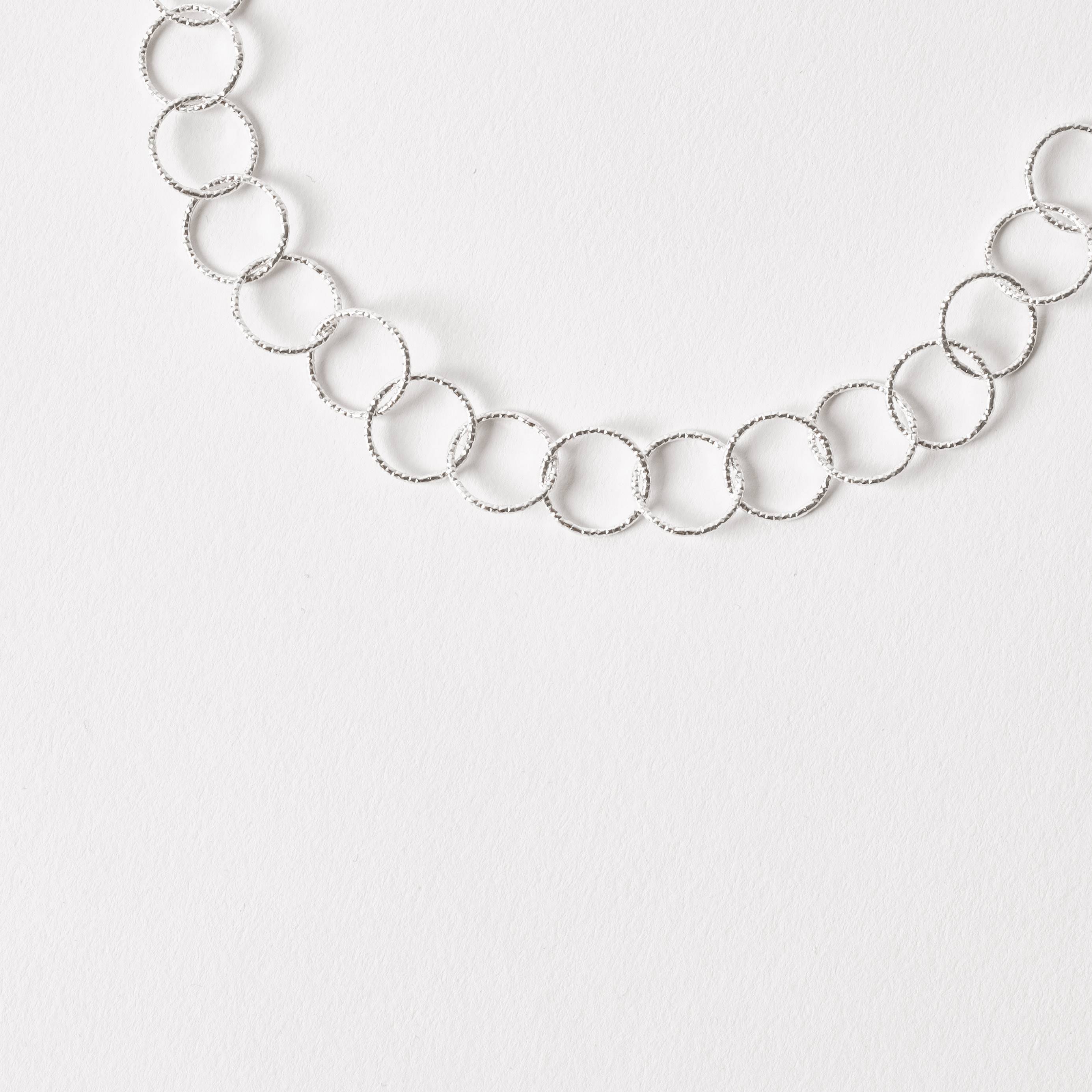 Pulseira corrente elo redondo facetado 10.6 19cm