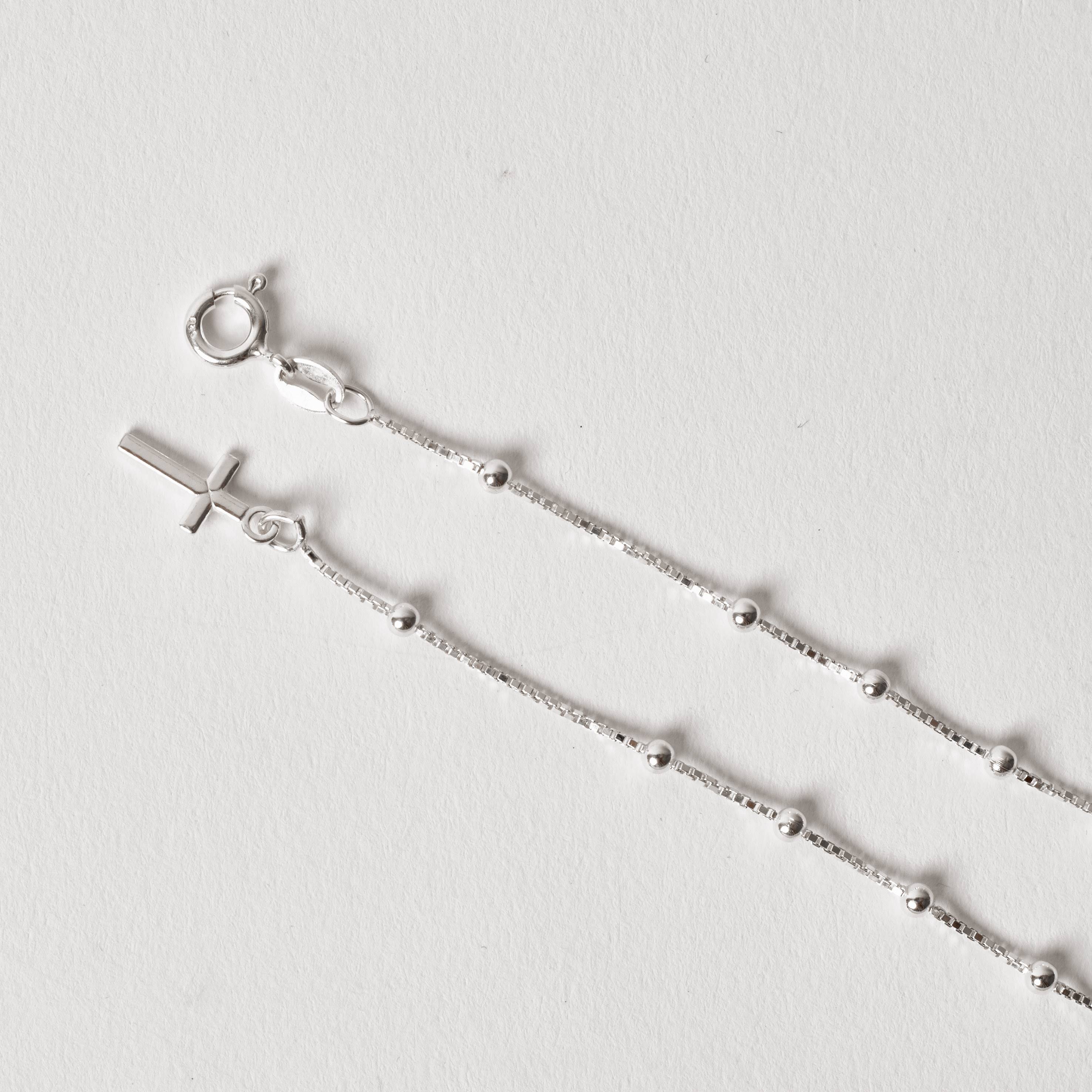 Pulseira veneziana v15 terço bolas 2.3mm