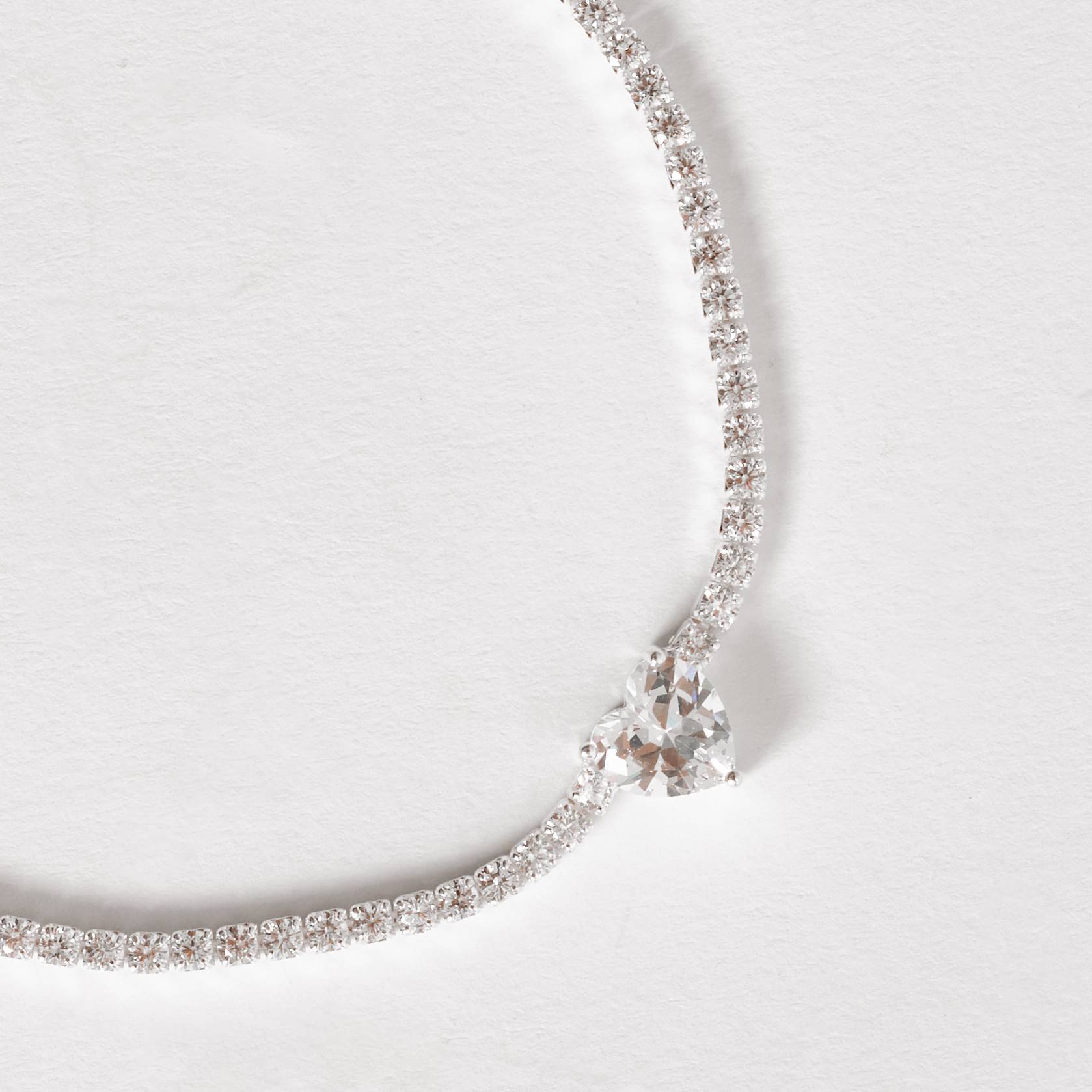 Pulseira Riviera 2.1 com zircônia coração cristal 16+4cm