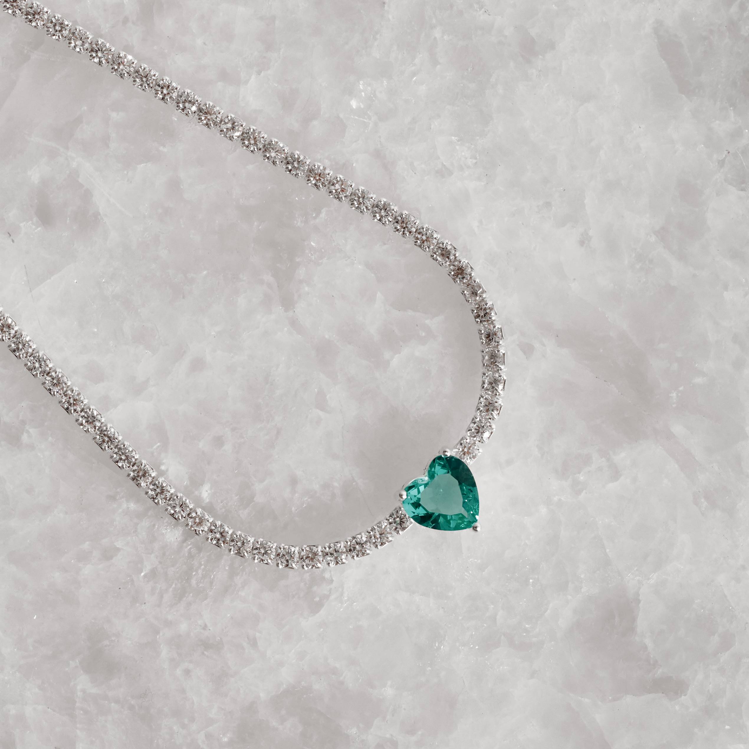 Imagem Secundária Pulseira Riviera 2.1 com zircônia coração turmalina 16+4cm