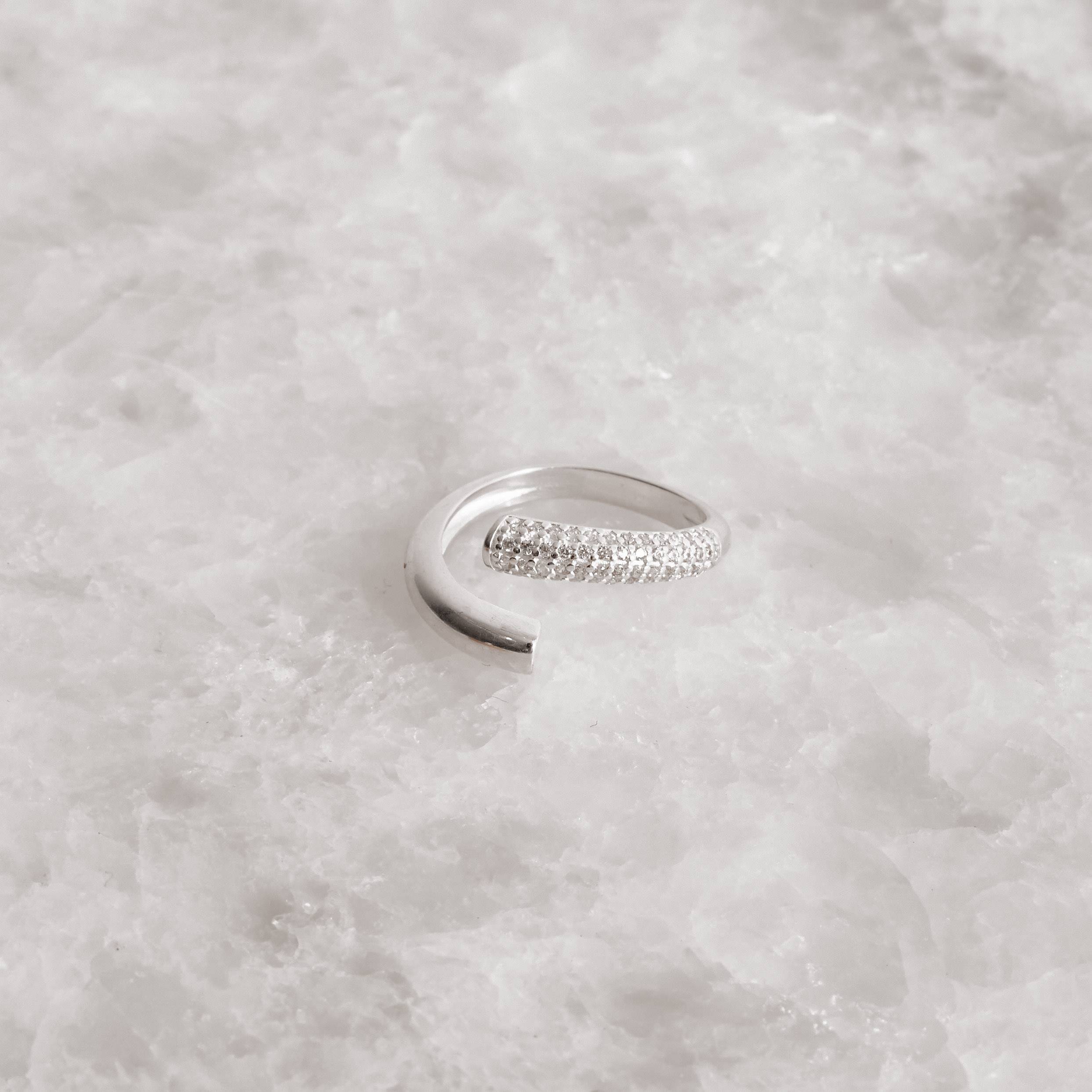 Imagem Anel aberto fio liso e cravejado