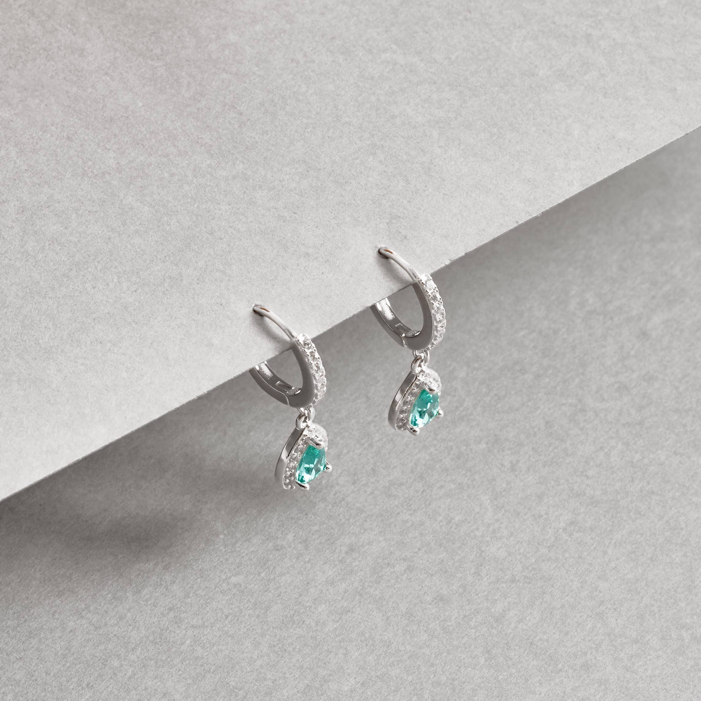 Imagem Argola click cravejada 11mm pingente zircônia gota acqua