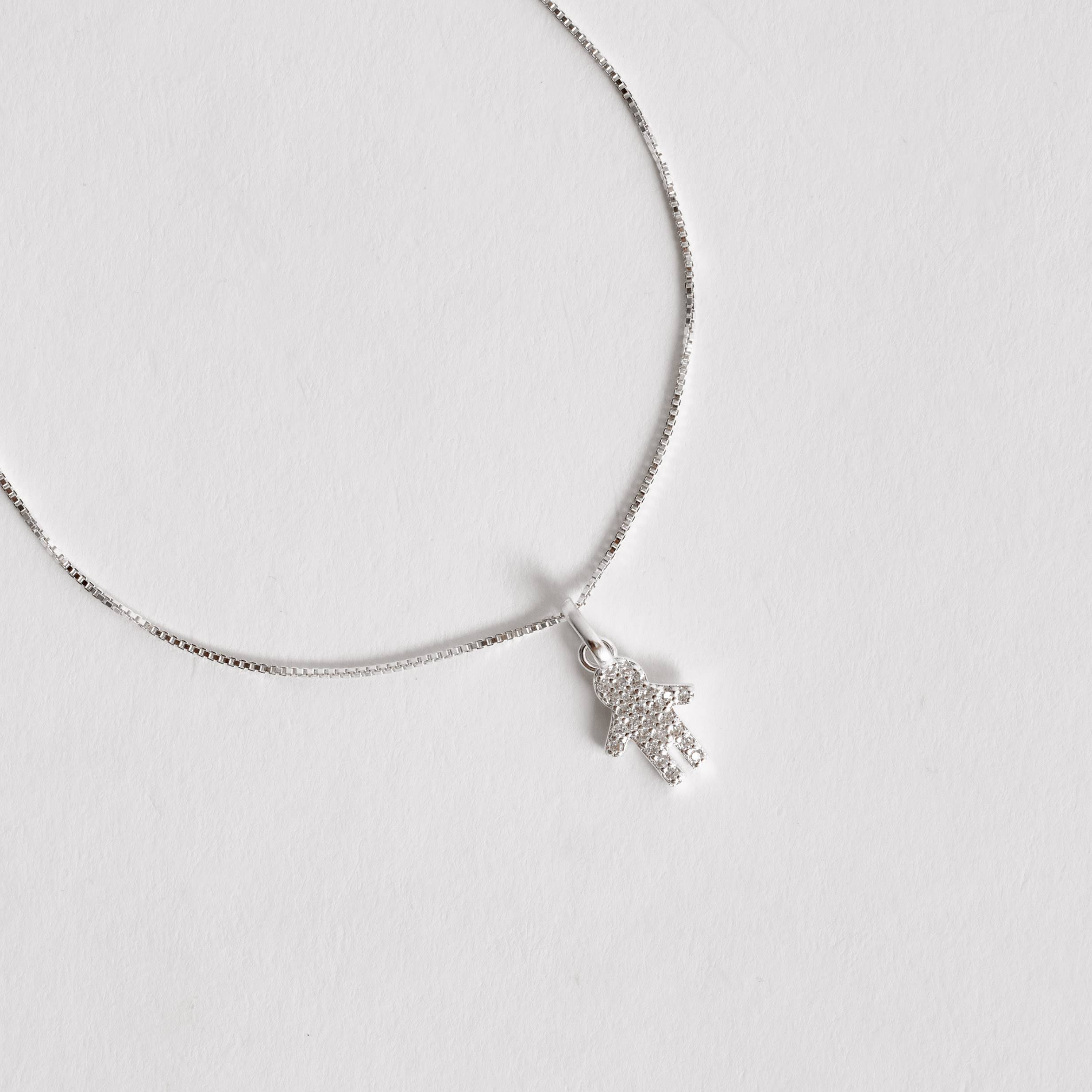 Imagem Colar pingente menino todo cravejado 10mm 40cm