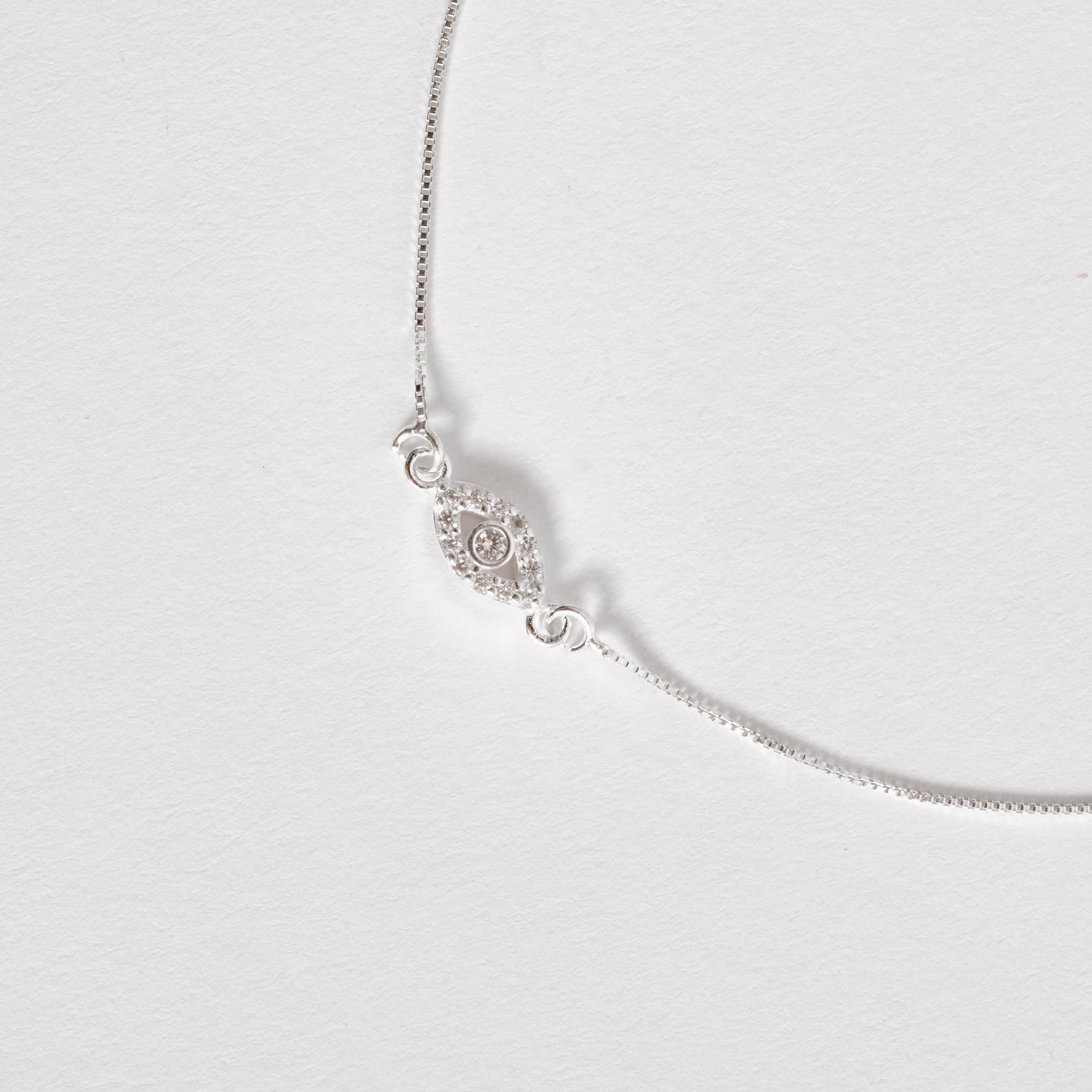 Imagem Pulseira entremeio olho vazado cravejado 10mm v12 16cm com alongadora