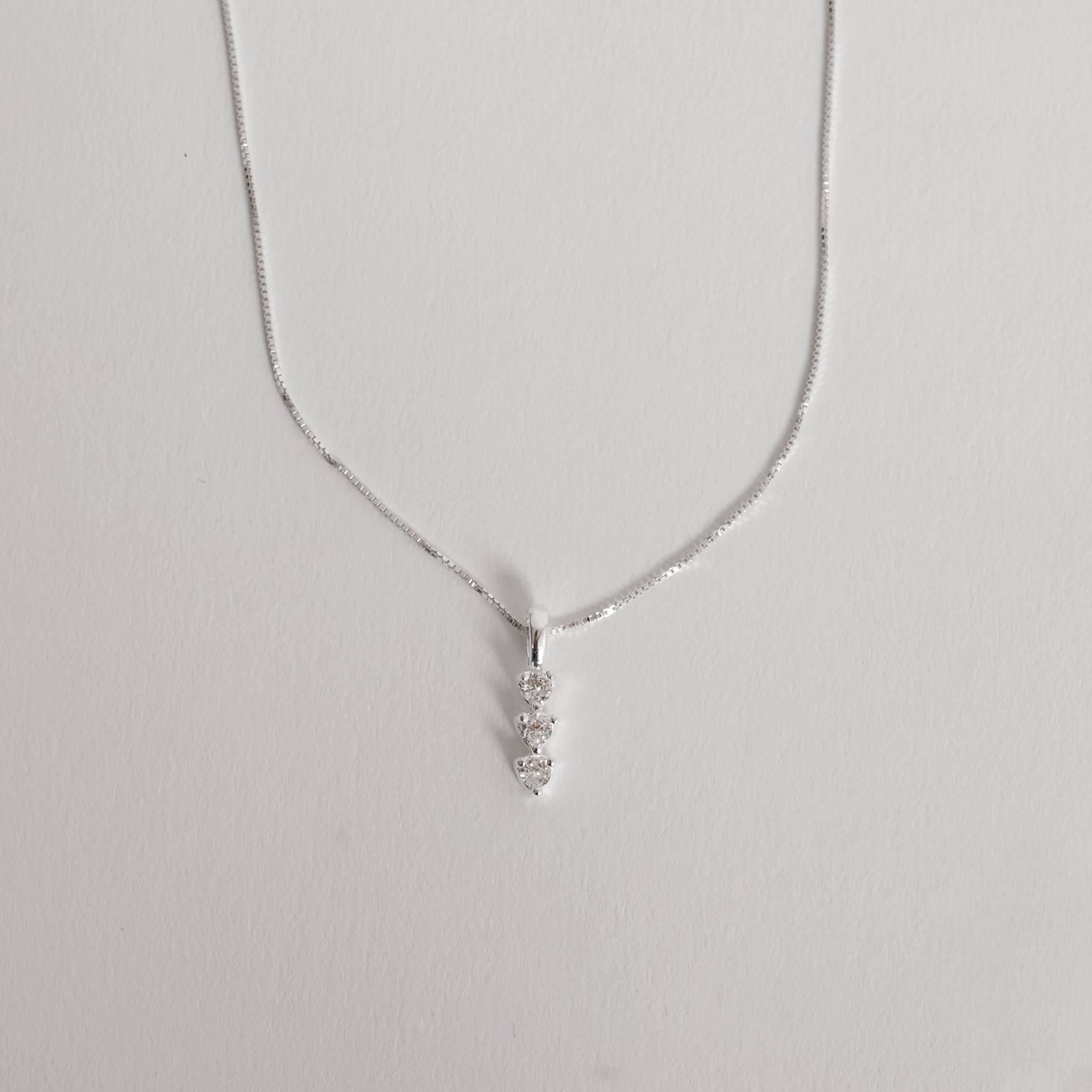 Imagem Secundária Colar pingente 3 zircônias 12mm 45cm