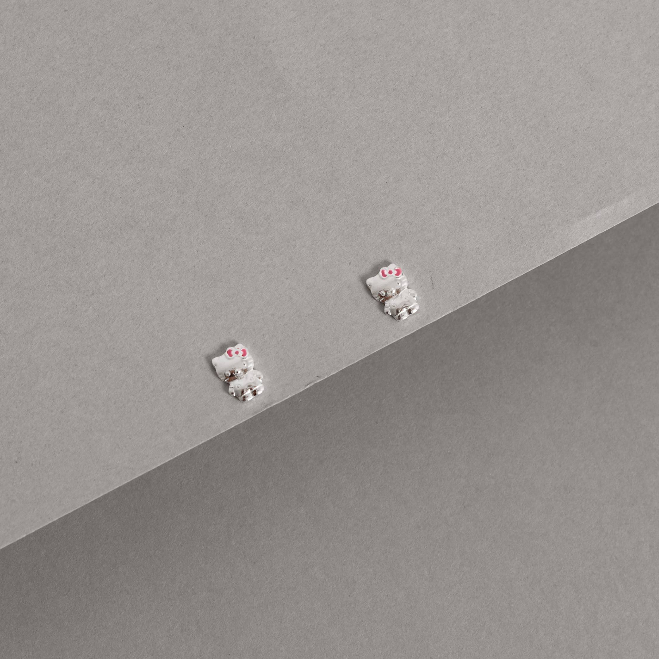 Brinco infantil Hello Kitty resina 7mm tarraxa baby