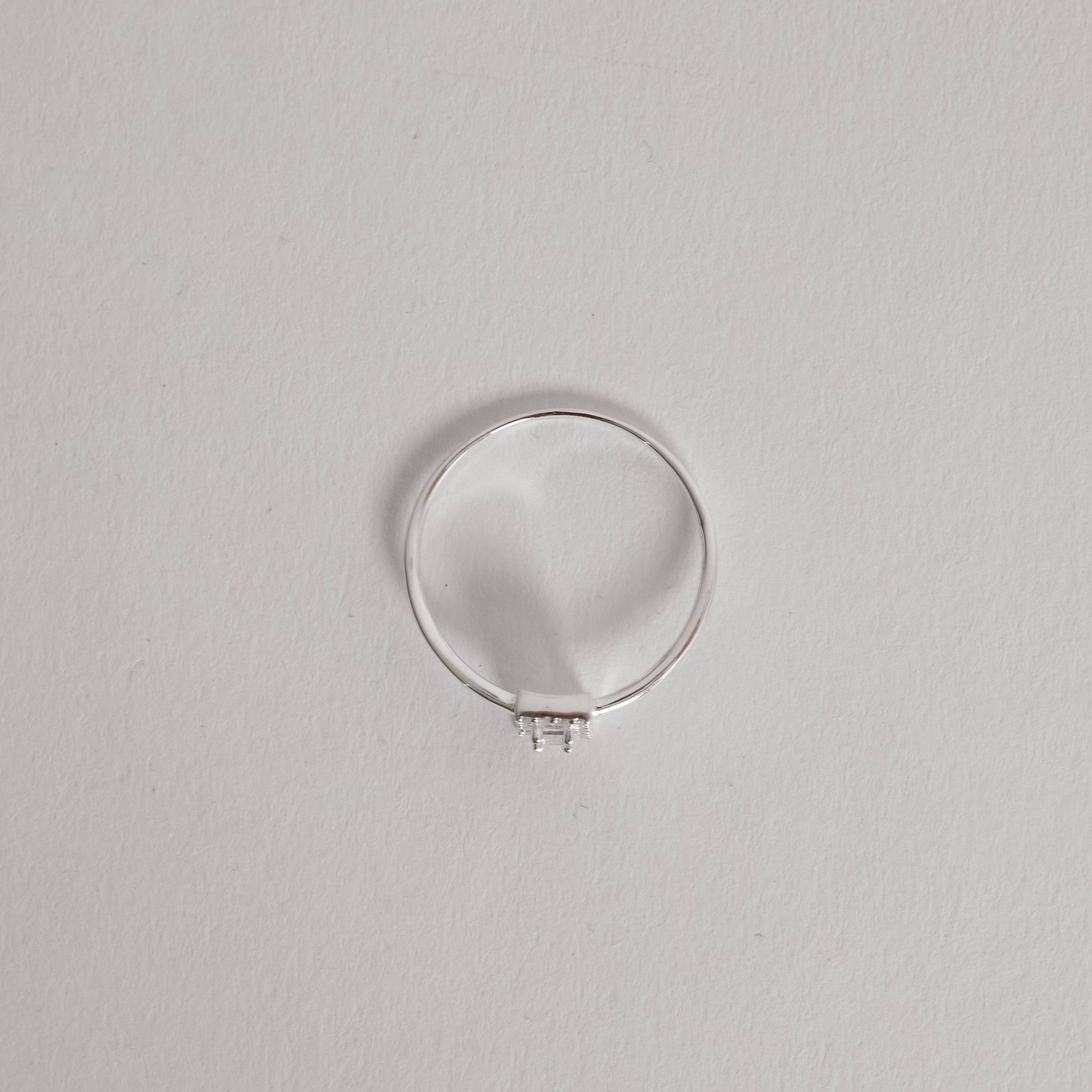 Imagem Secundária Anel zircônia retangular com cravejado