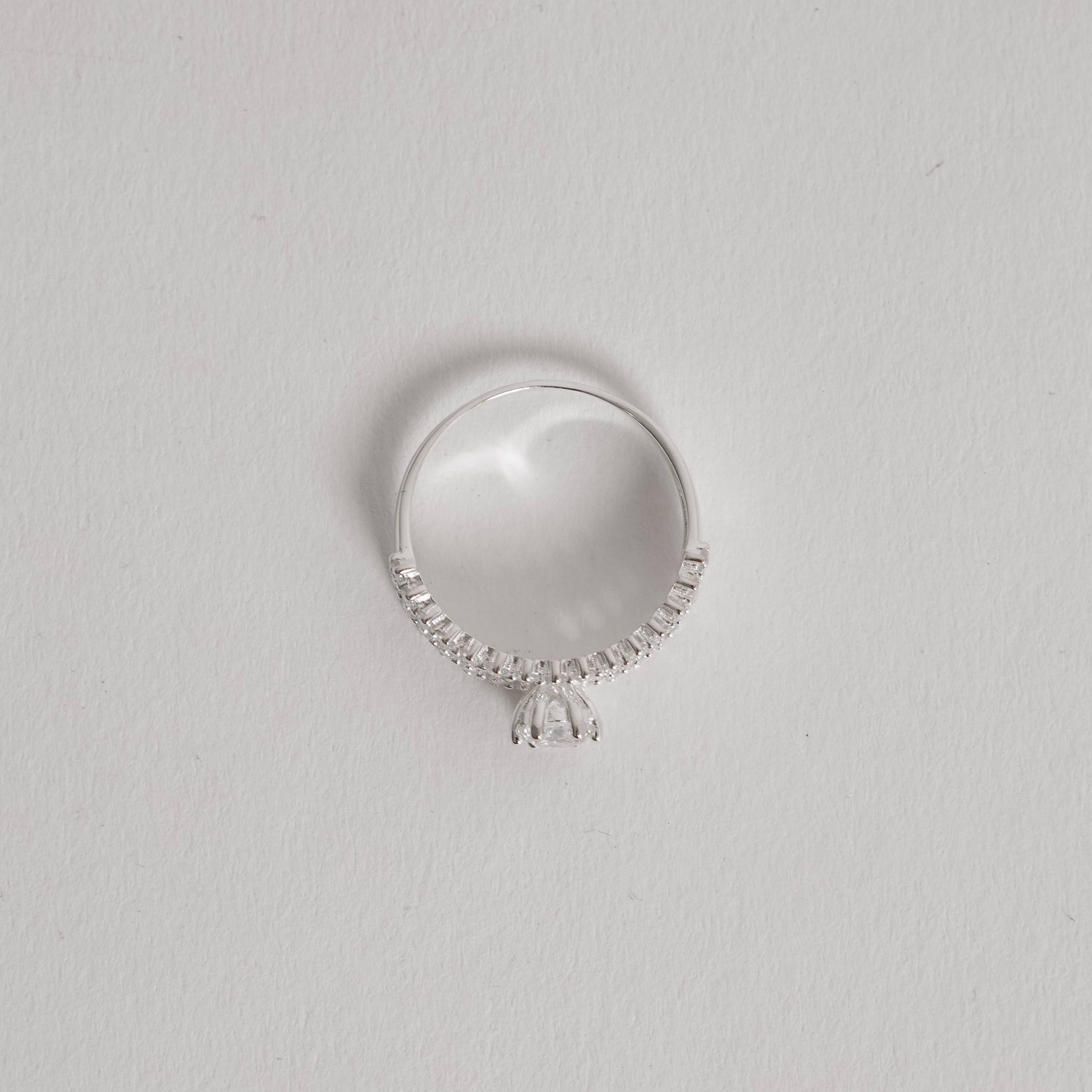 Anel fio triplo meia aliança e solitário 5mm
