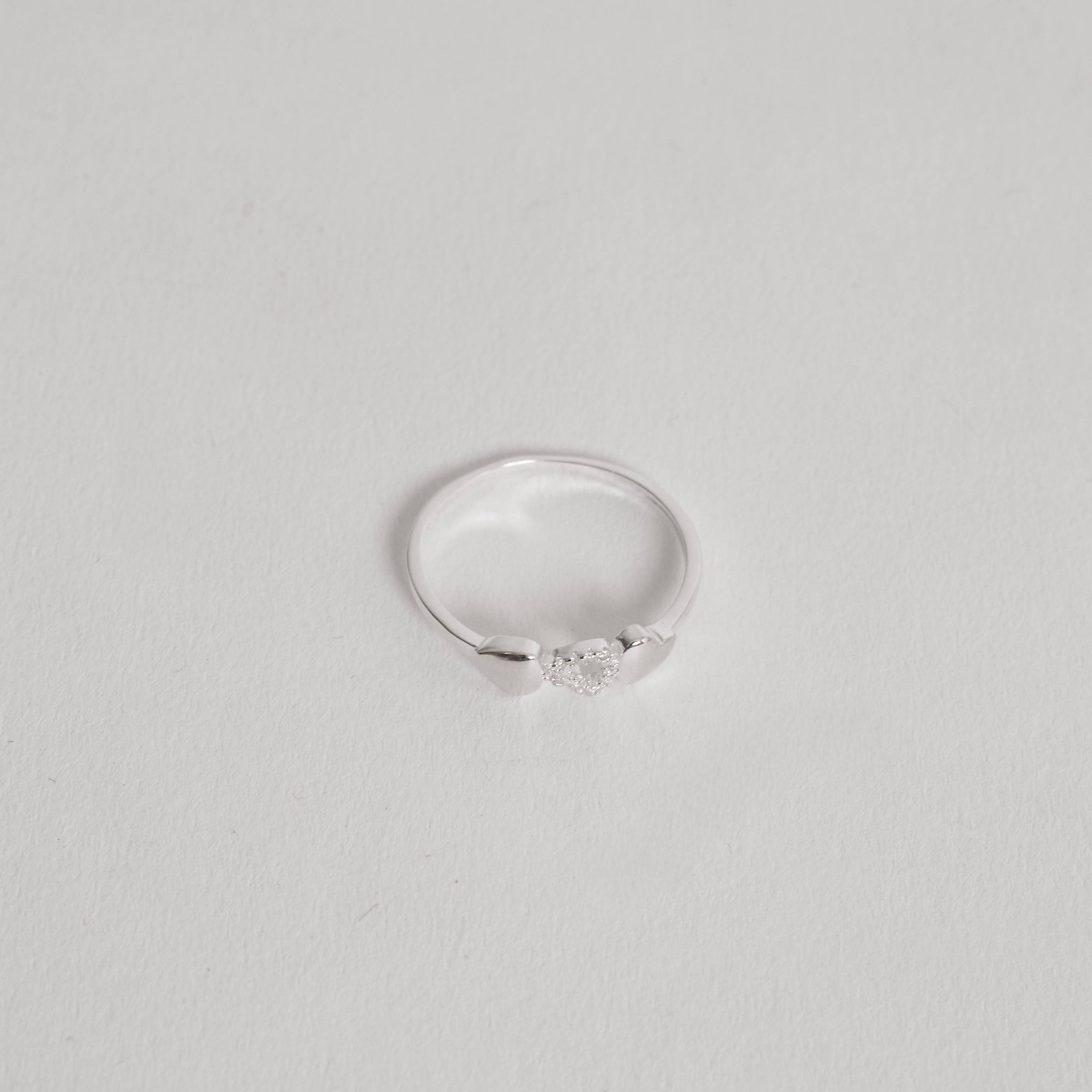 Imagem Secundária Anel corações cheios e vazado cravejado