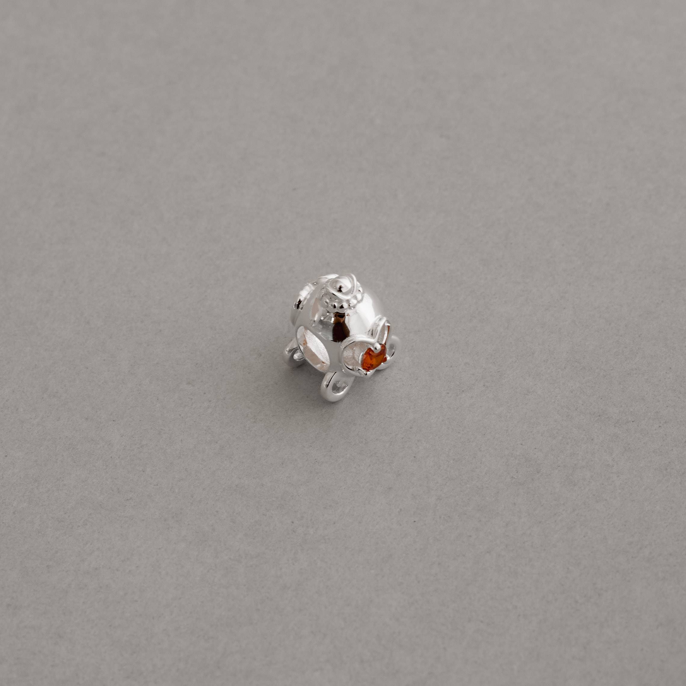 Imagem Secundária Berloque separador carruagem detalhe zircônia laranja 13mm