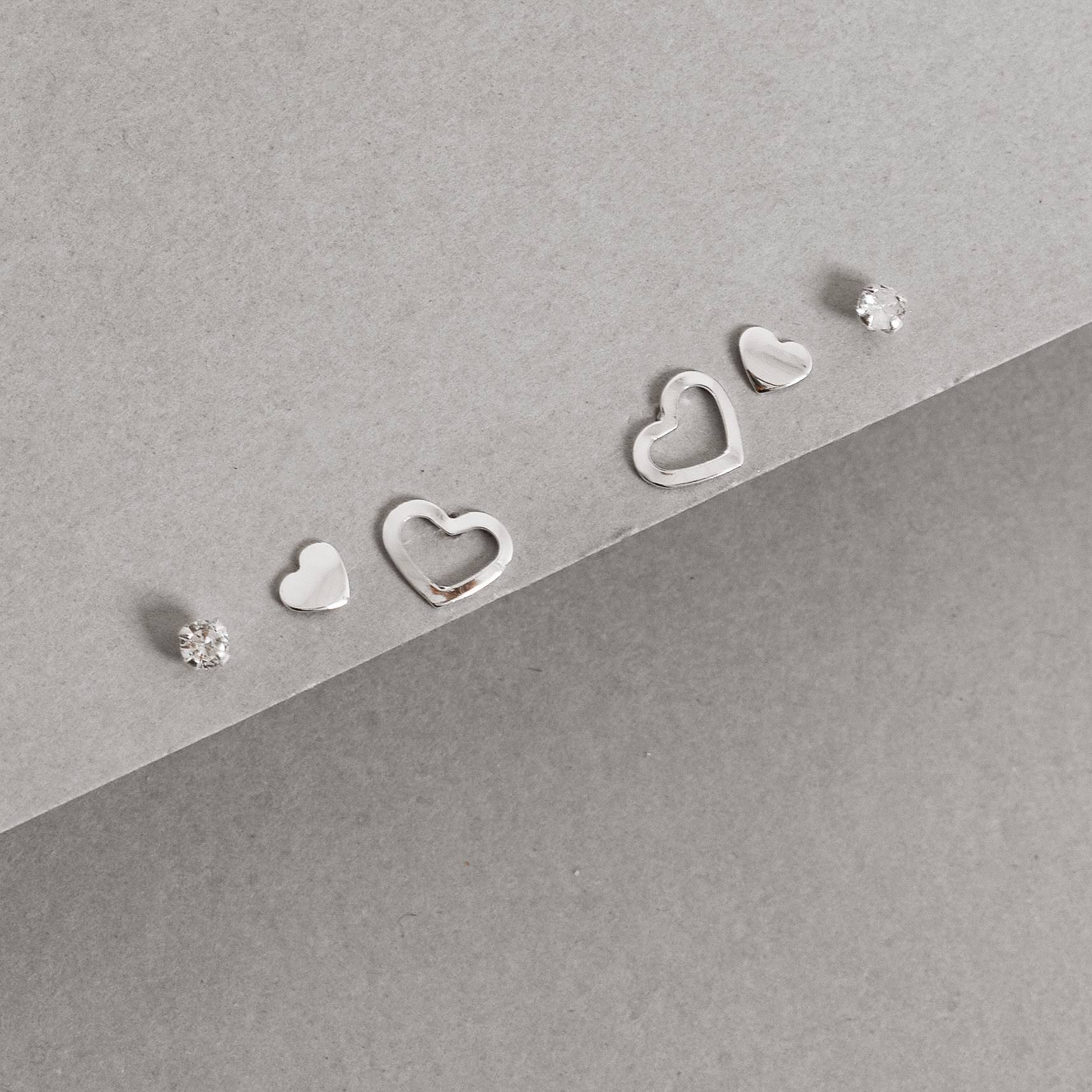 Trio corações com zircônia