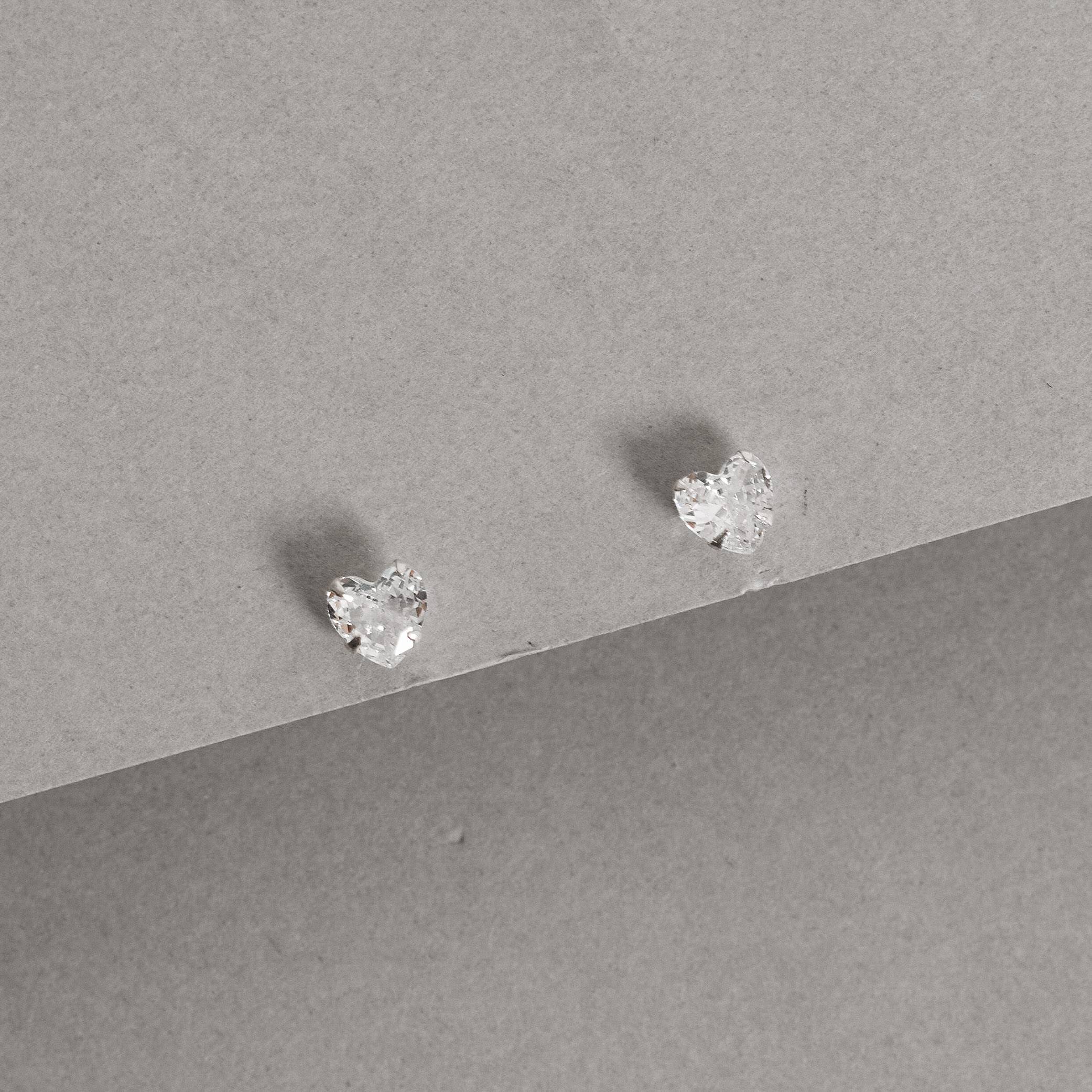 Imagem Secundária Conjunto brinco e colar zircônia coração cristal 6mm 40cm