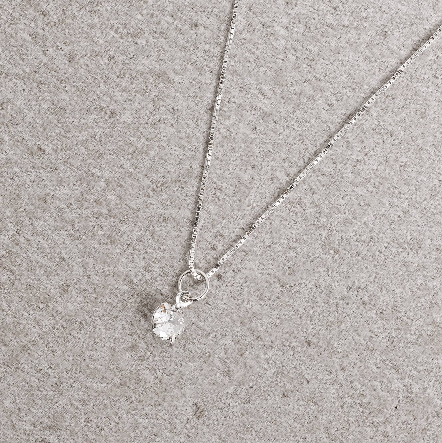 Imagem Colar pingente zircônia 6mm 40cm