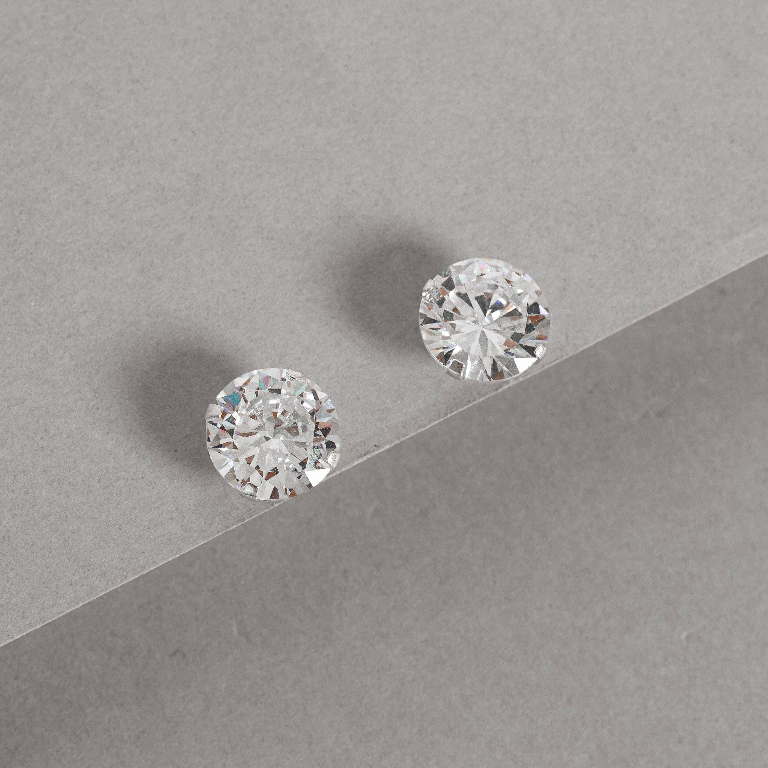 Imagem Brinco zircônia redonda cristal 12mm