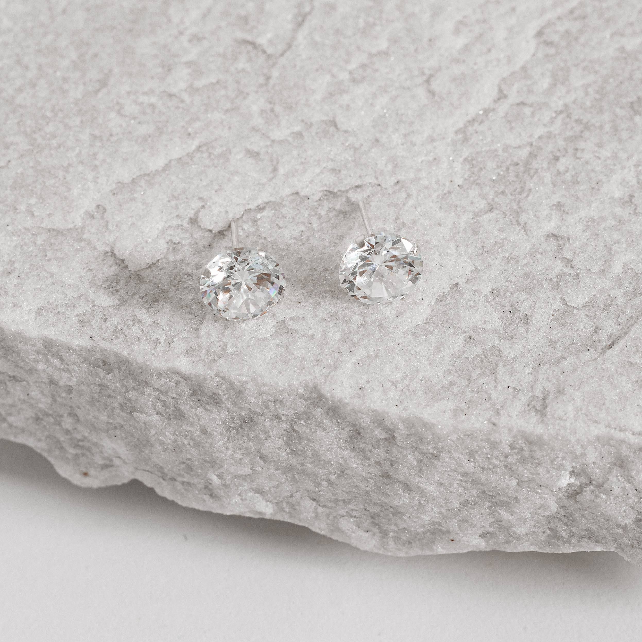 Imagem Brinco zircônia redonda cristal 10mm